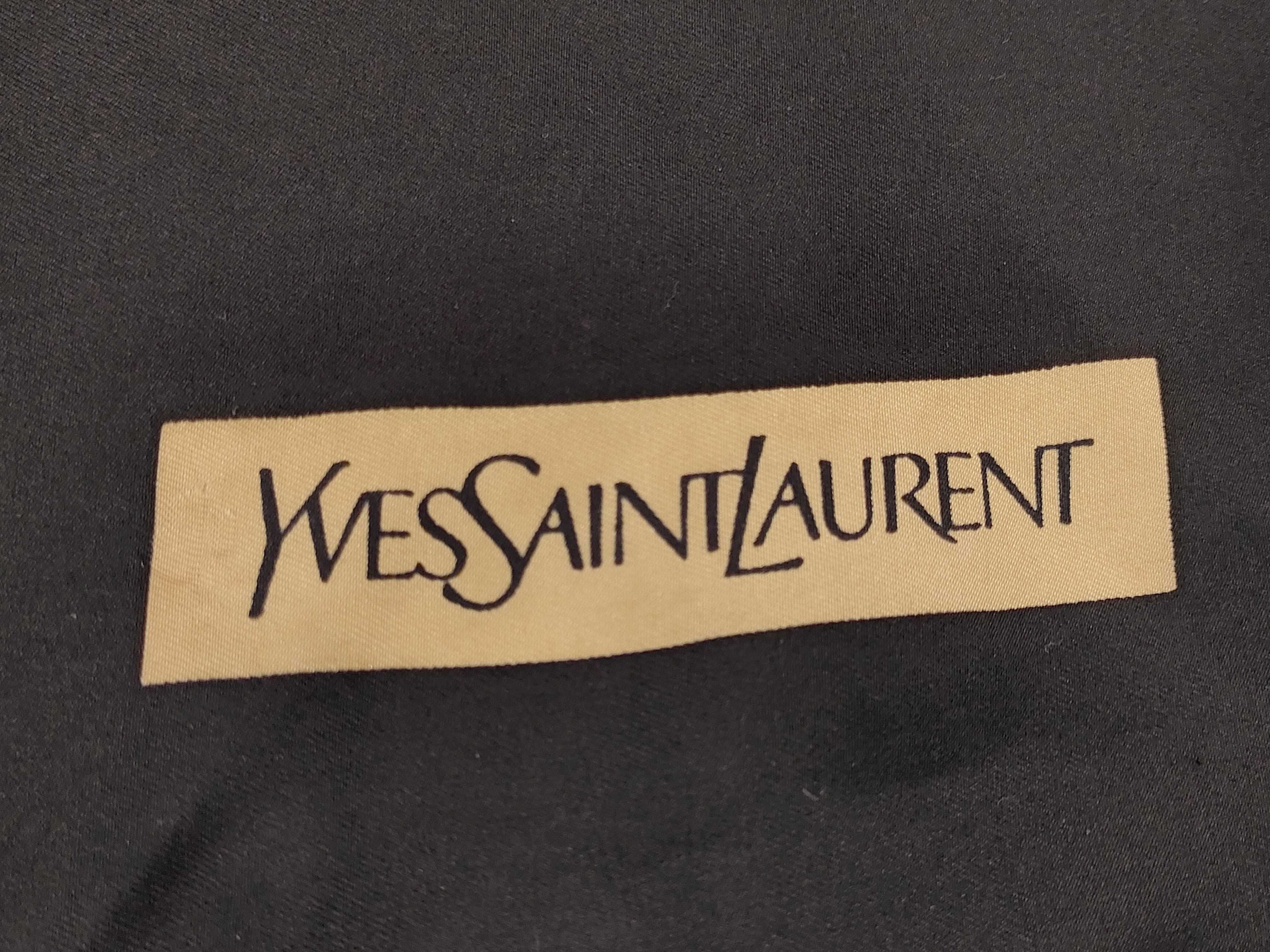 Yves Saint Laurent Solid Charcoal Gray Silk Pocket Square