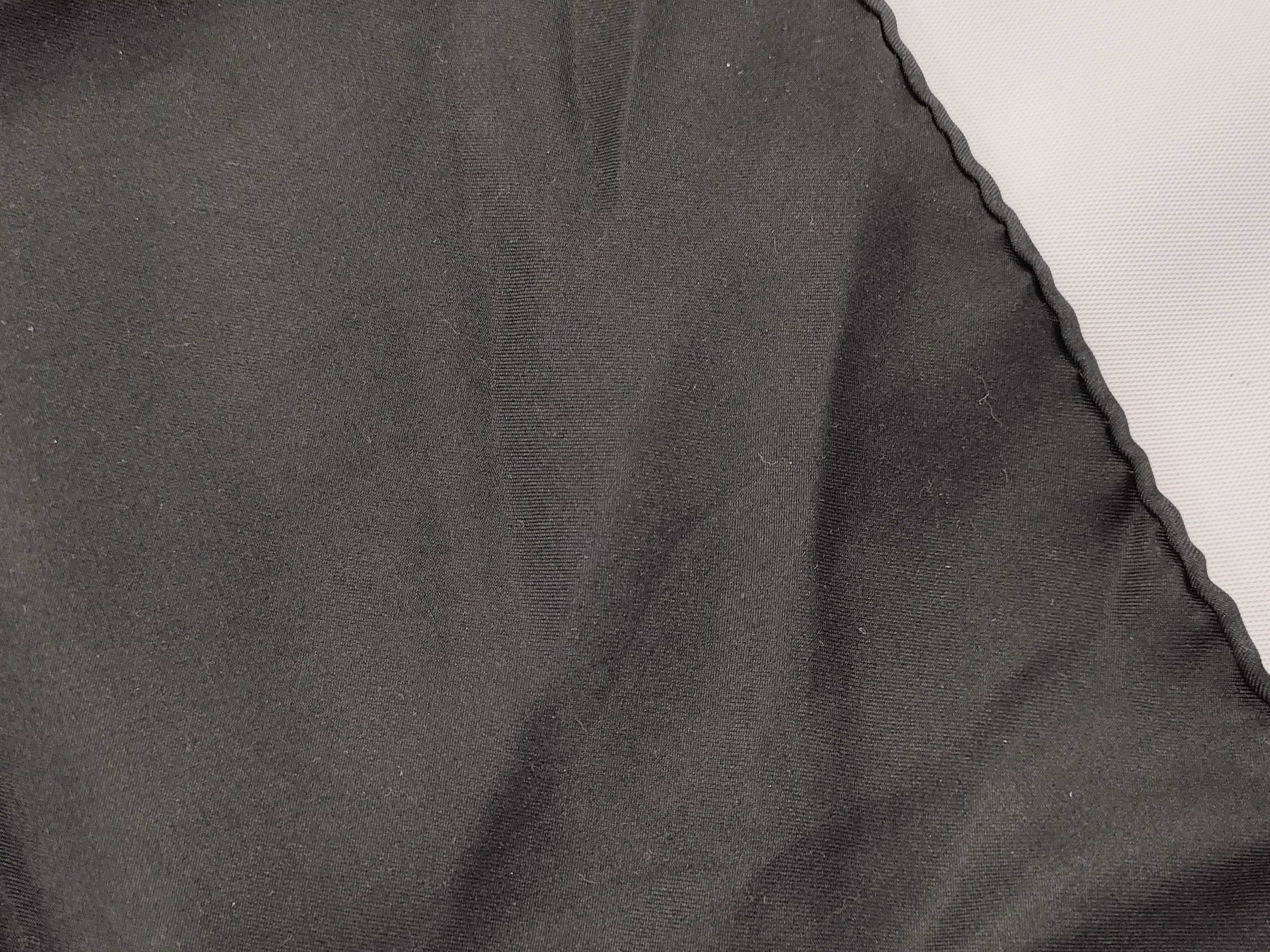 Yves Saint Laurent Solid Charcoal Gray Silk Pocket Square