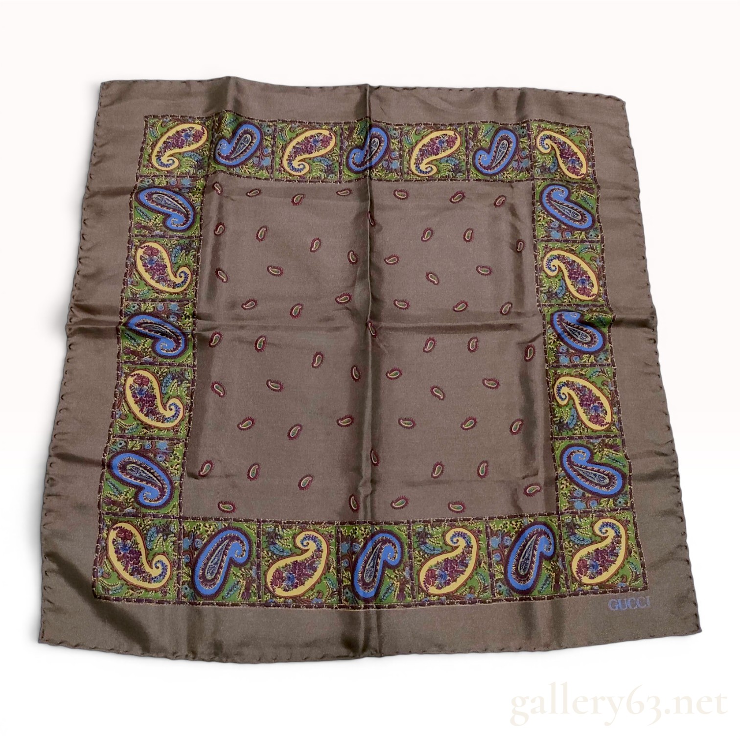 Gucci Paisley Print Silk Twill Pocket Square