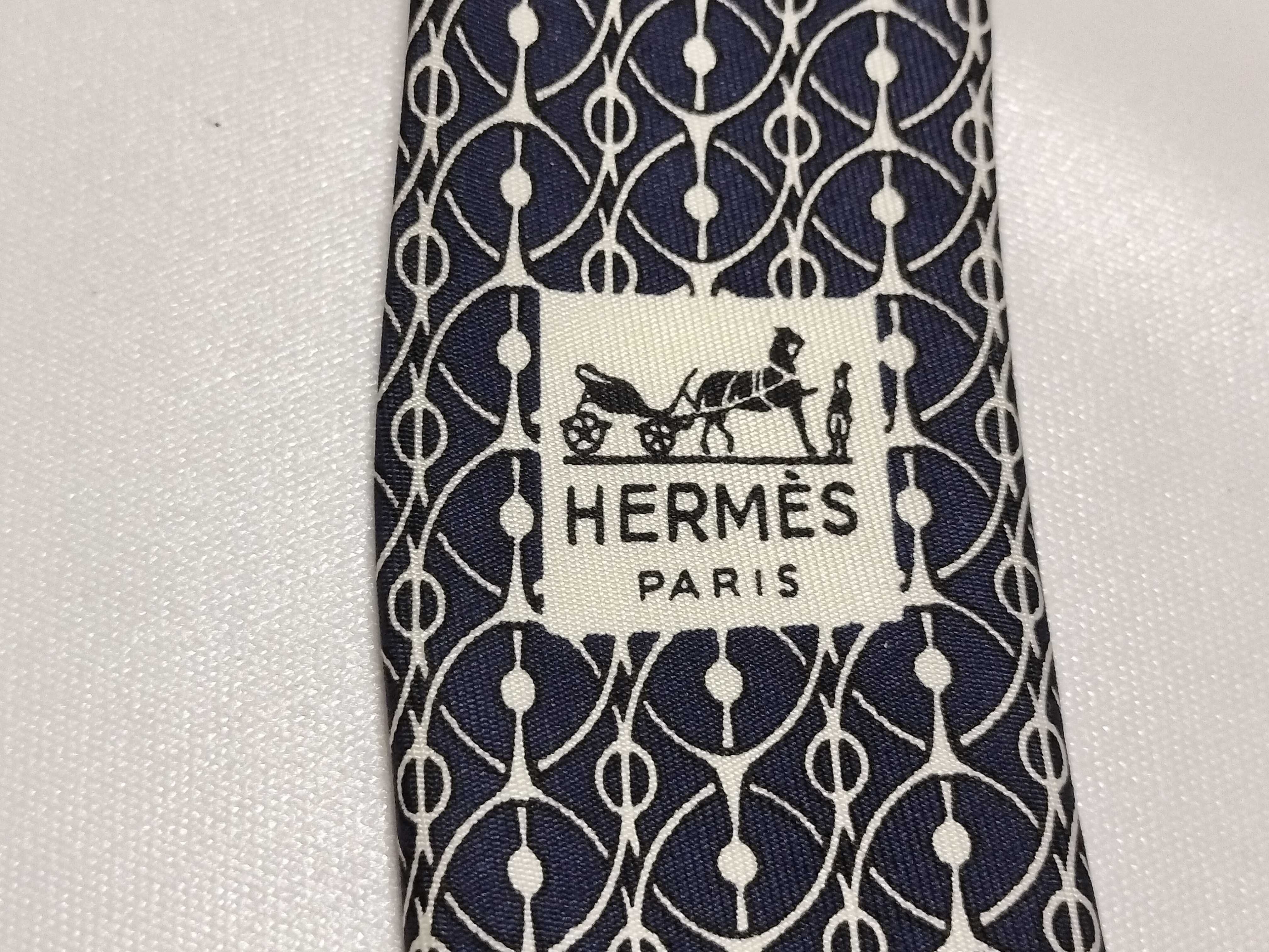 Hermes Silk Geometric Patterned Necktie, 928 HA