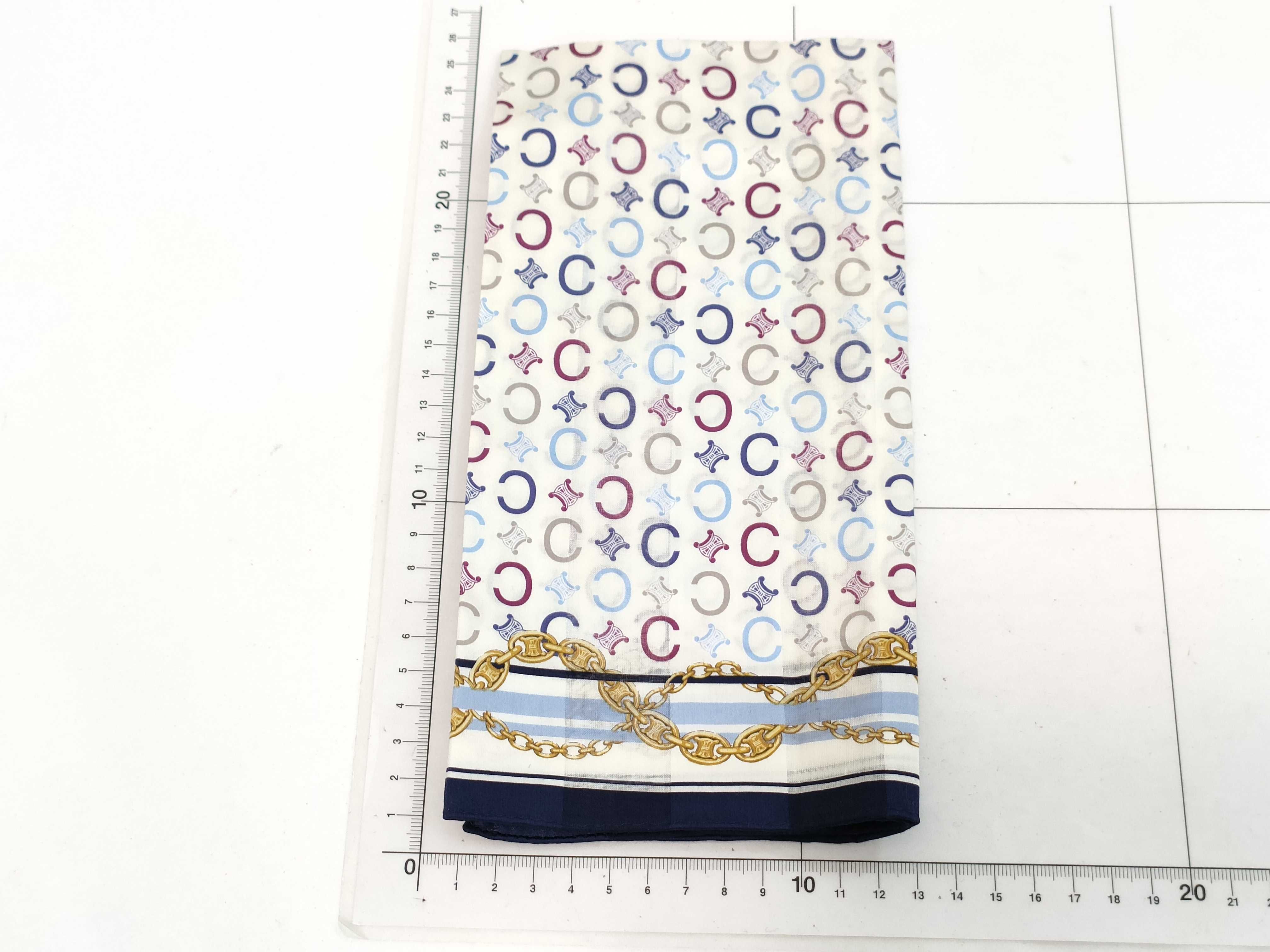 A Pair of Celine Macadam and Chain Motif Handkerchiefs