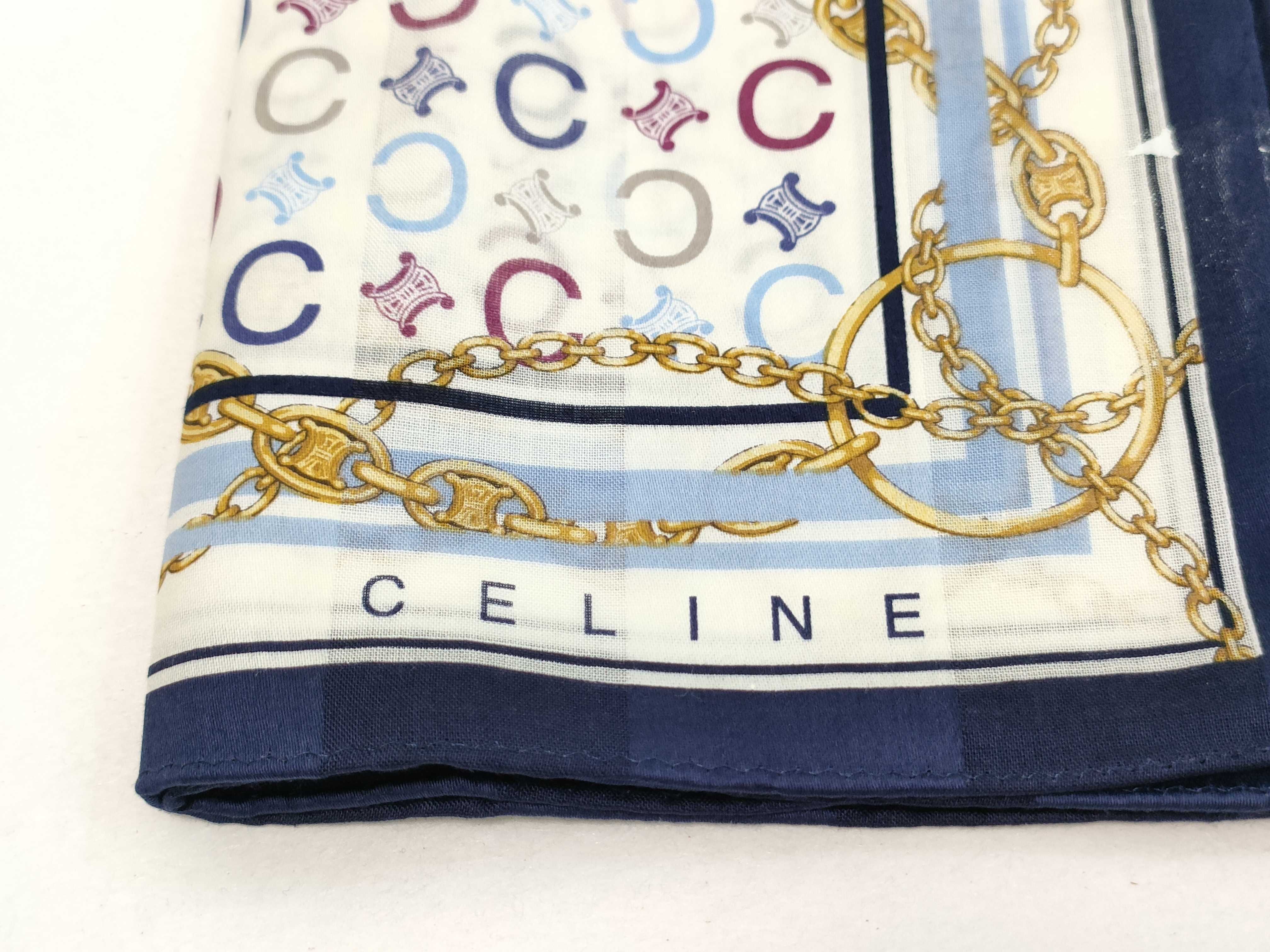 A Pair of Celine Macadam and Chain Motif Handkerchiefs