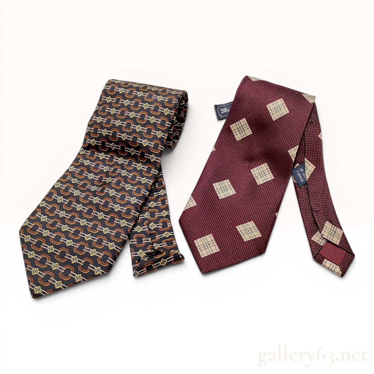 A Pair of Designer Silk Neckties, Fendi and Burberrys