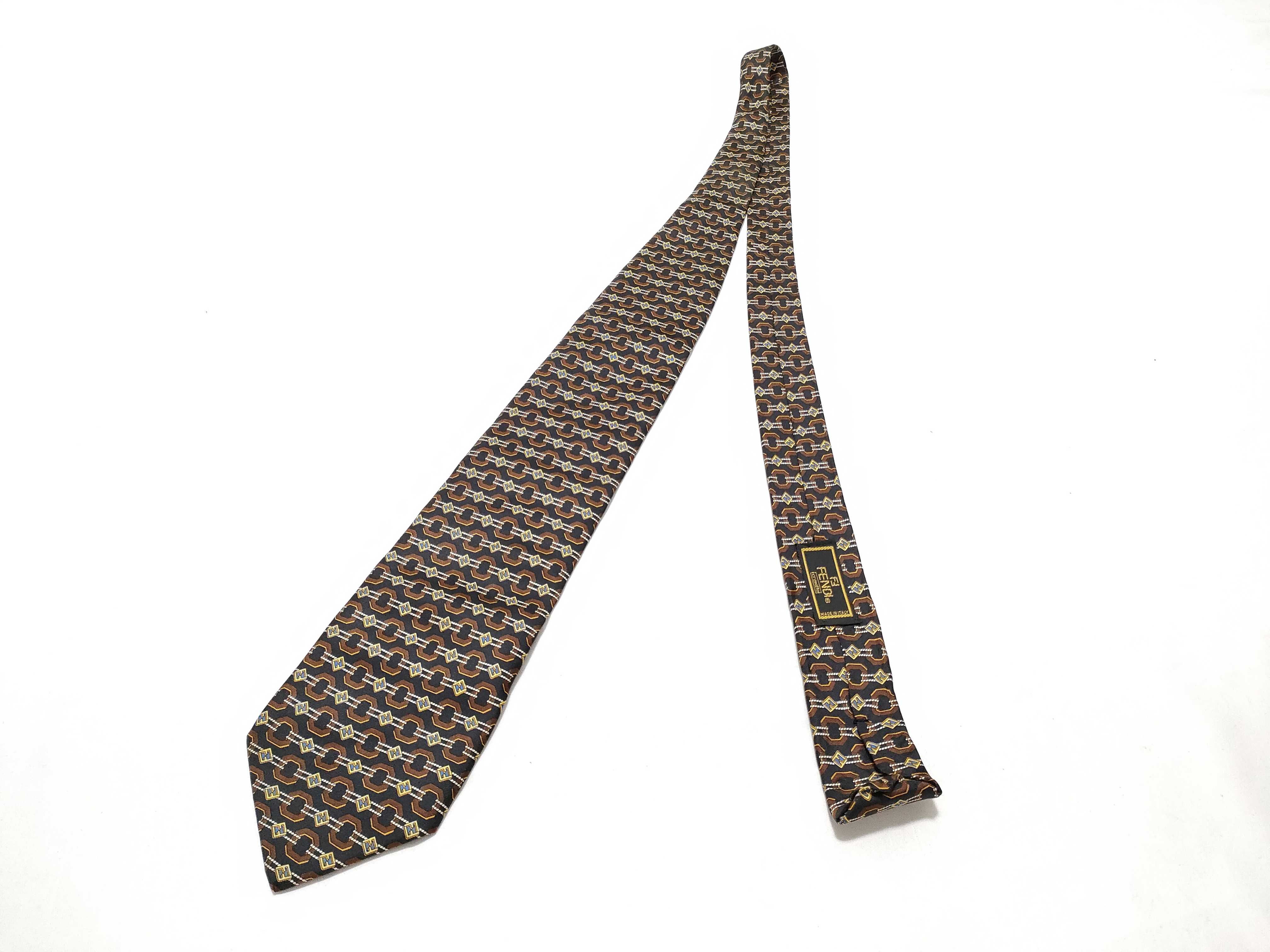 A Pair of Designer Silk Neckties, Fendi and Burberrys