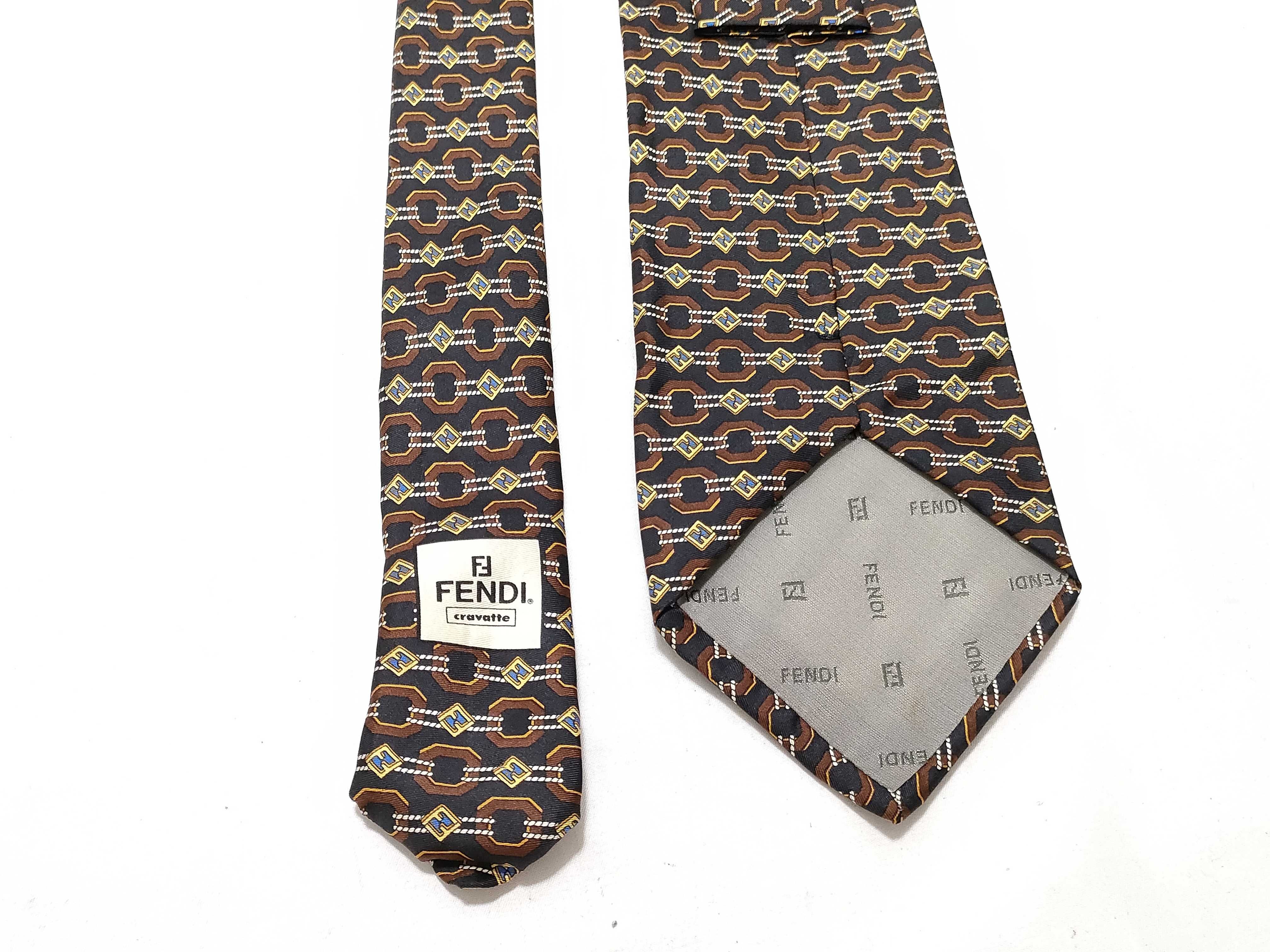 A Pair of Designer Silk Neckties, Fendi and Burberrys