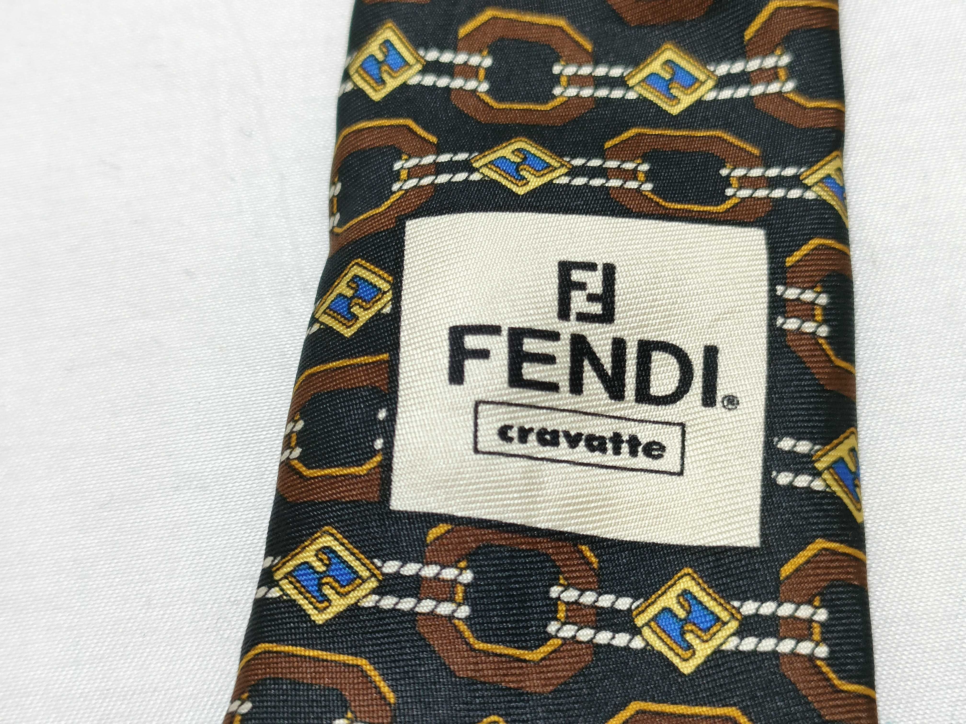 A Pair of Designer Silk Neckties, Fendi and Burberrys