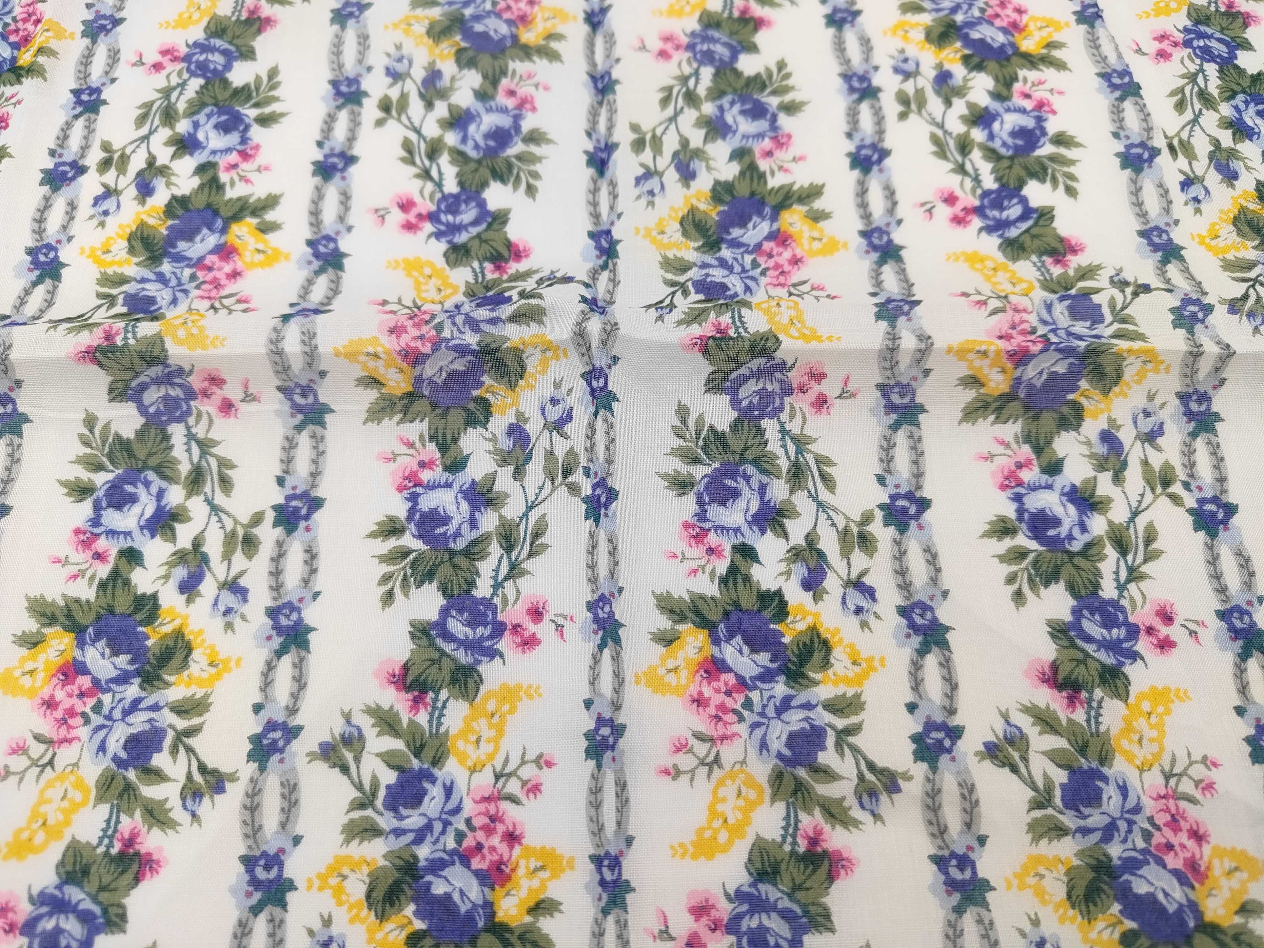 Vintage Christian Dior Floral Pattern Cotton Handkerchief