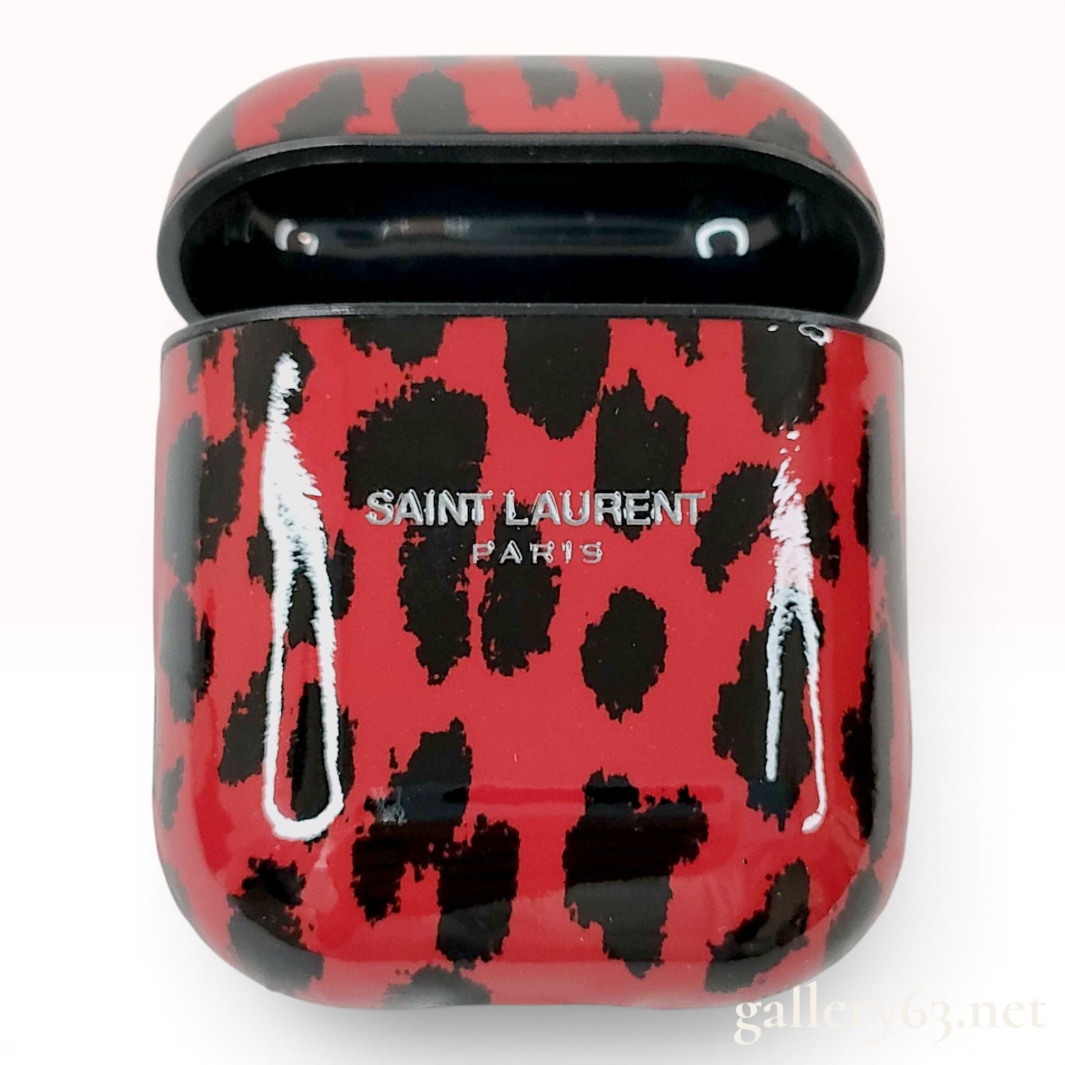 Saint Laurent Red Leopard Print AirPods Case