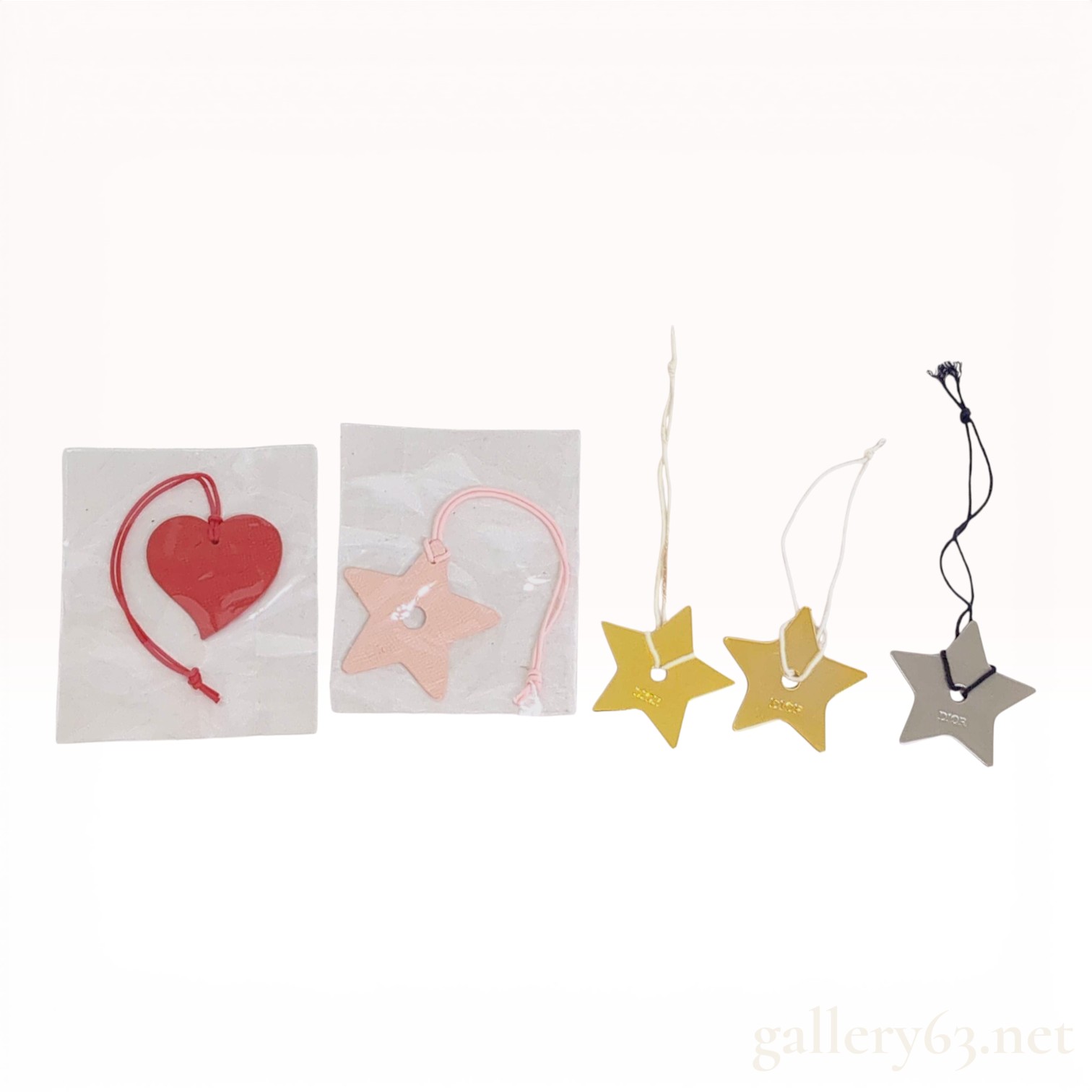 Set of Five Dior Star and Heart Decorative Bag Charms