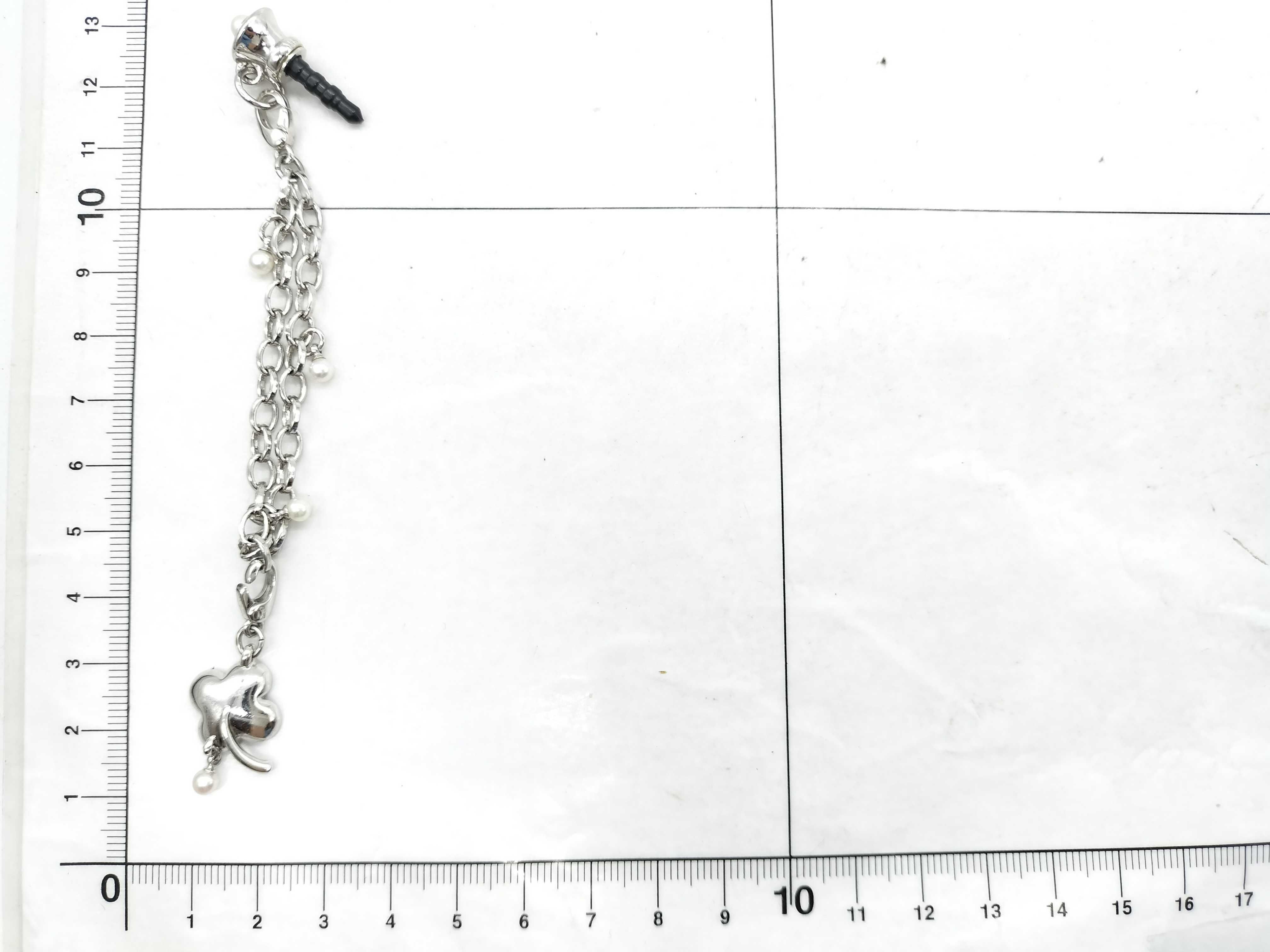 Mikimoto Pearl and Enamel Four-Leaf Clover Mobile Phone Jack Charm