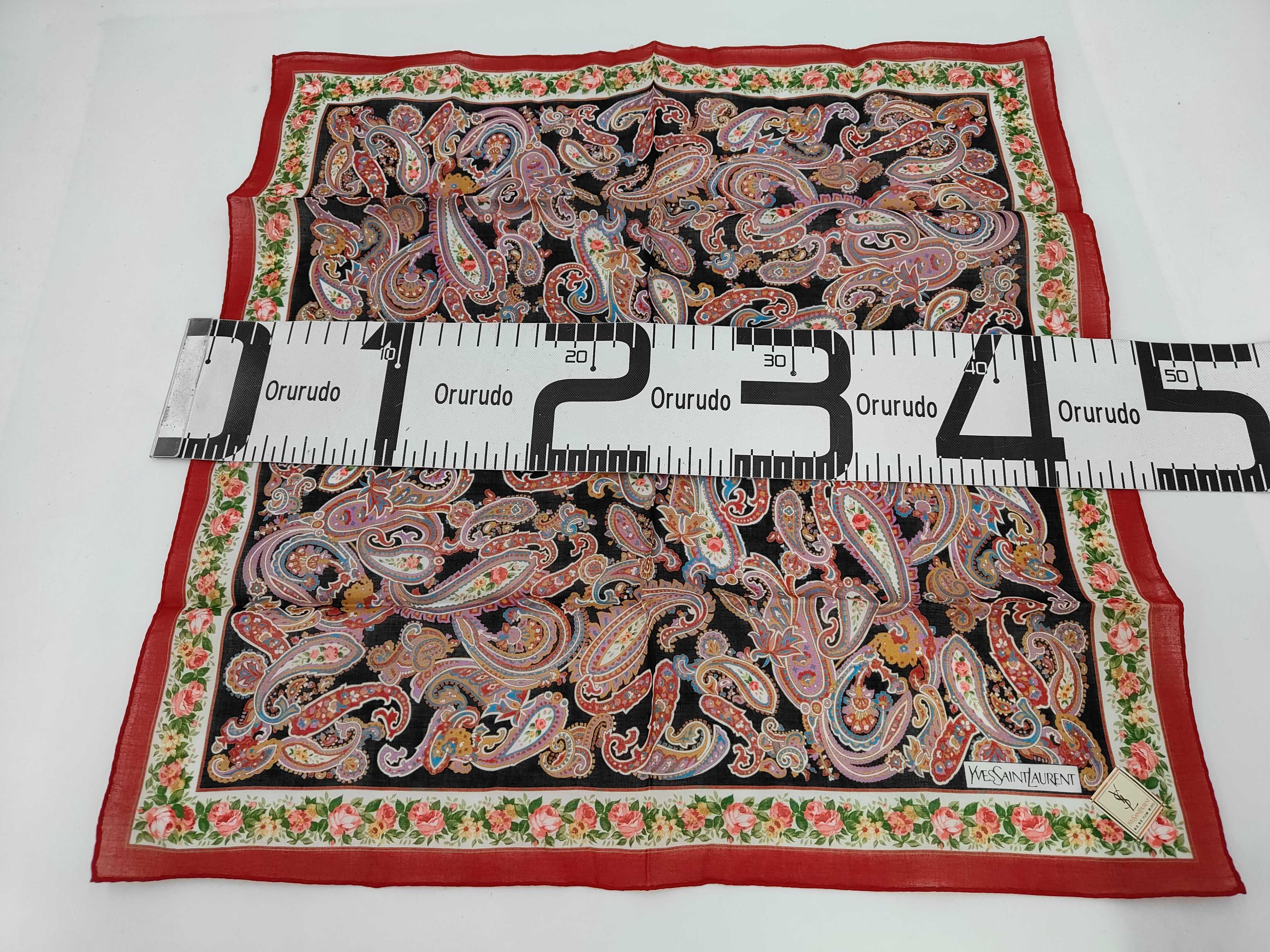 Yves Saint Laurent Paisley and Floral Cotton Scarf