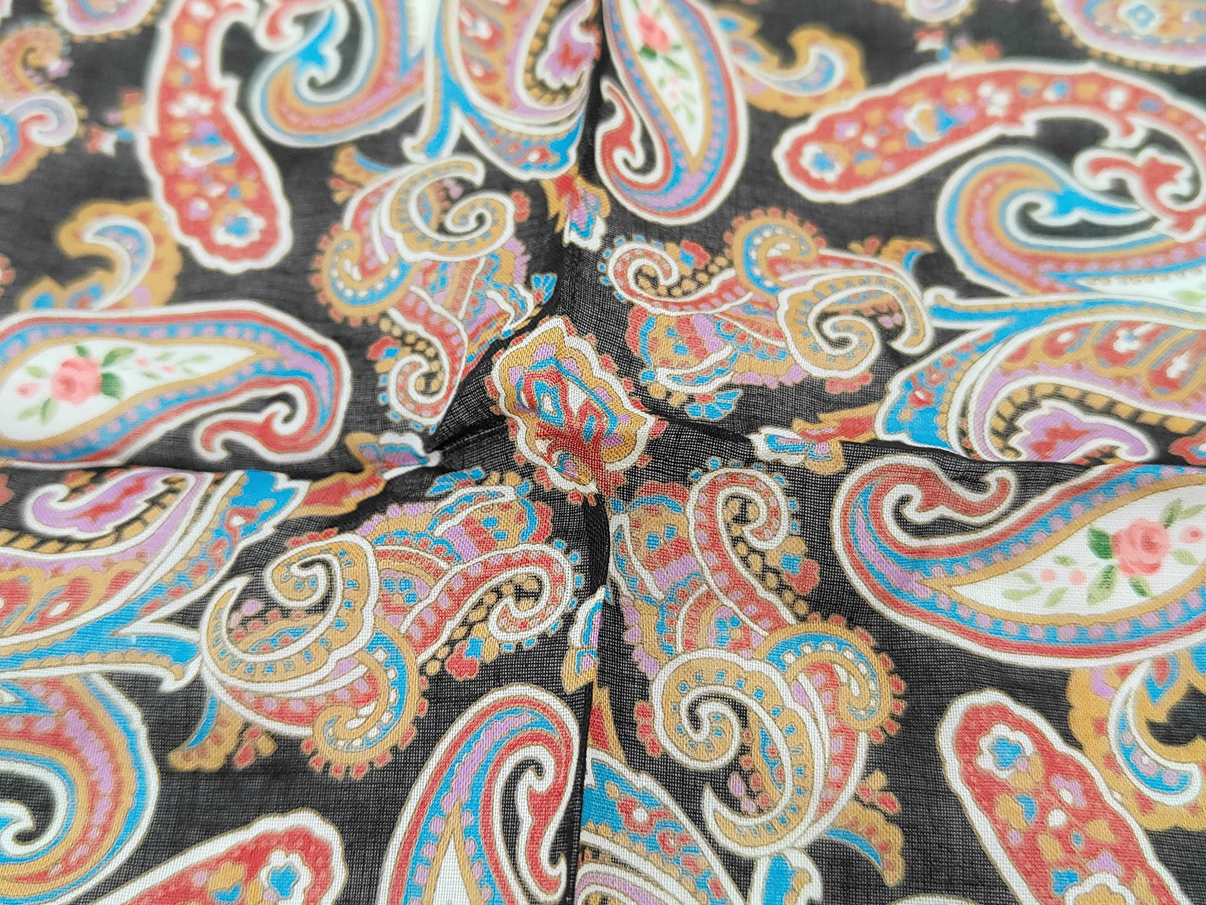 Yves Saint Laurent Paisley and Floral Cotton Scarf