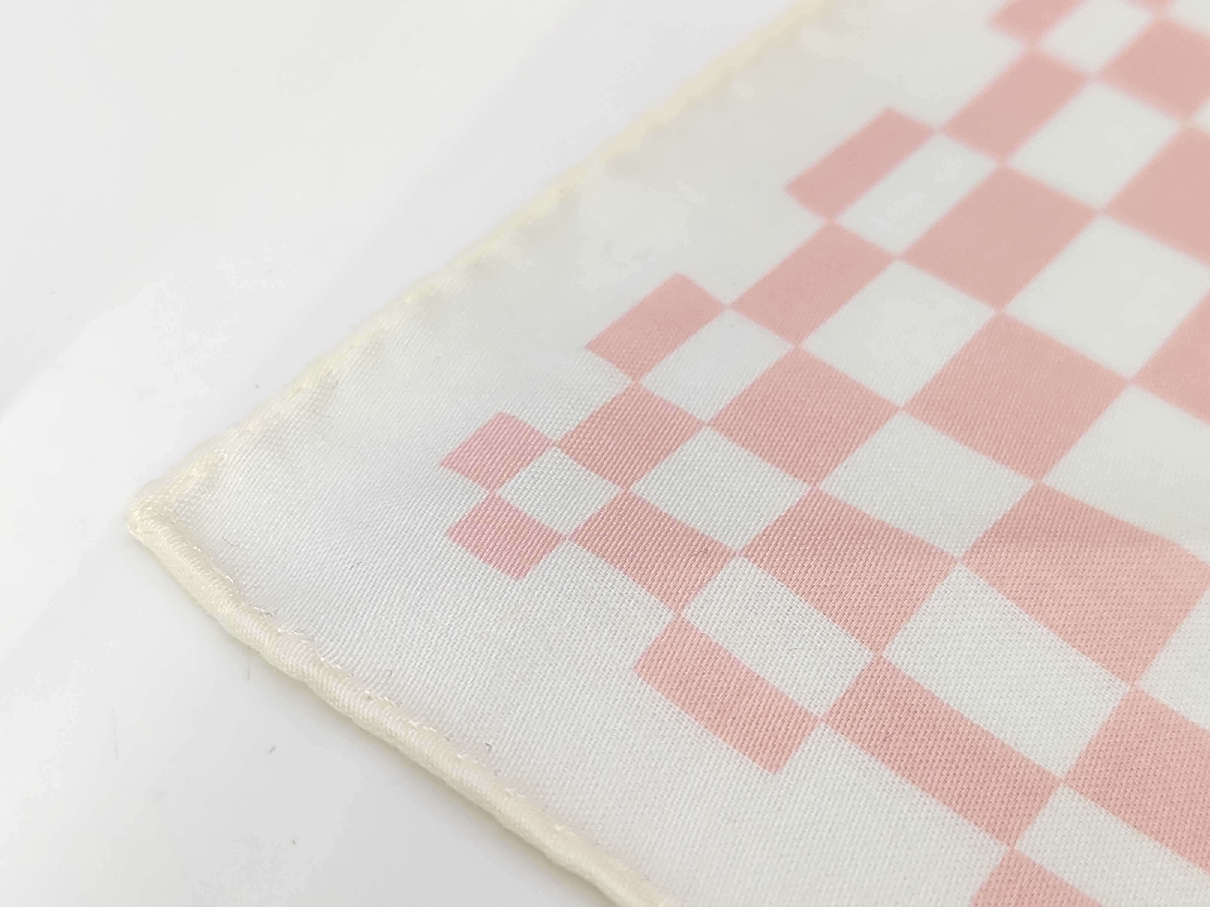 Celine Pink and White Checkerboard Triomphe Motif Handkerchief