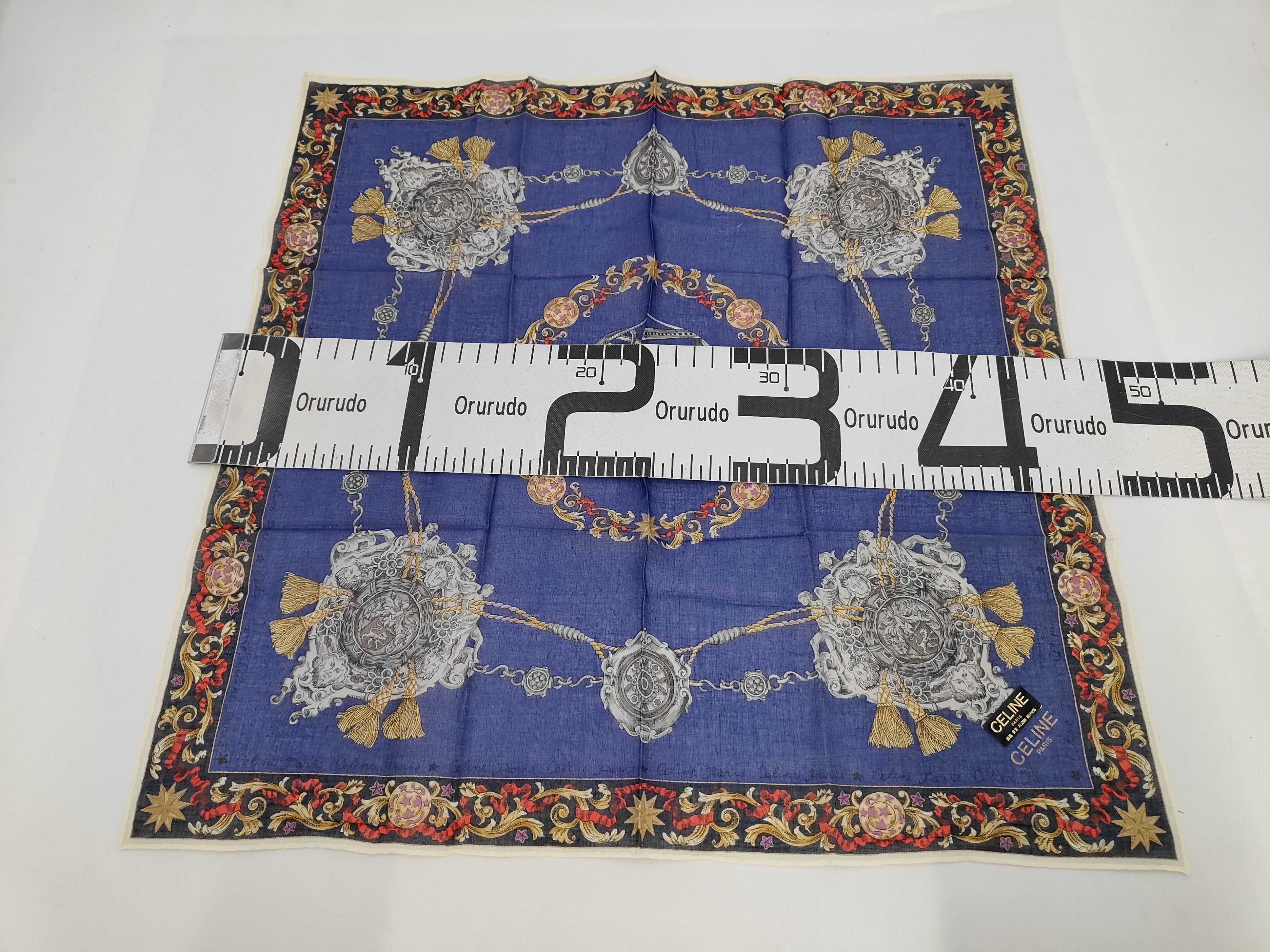 Celine Paris Celestial and Heraldic Motif Cotton Scarf