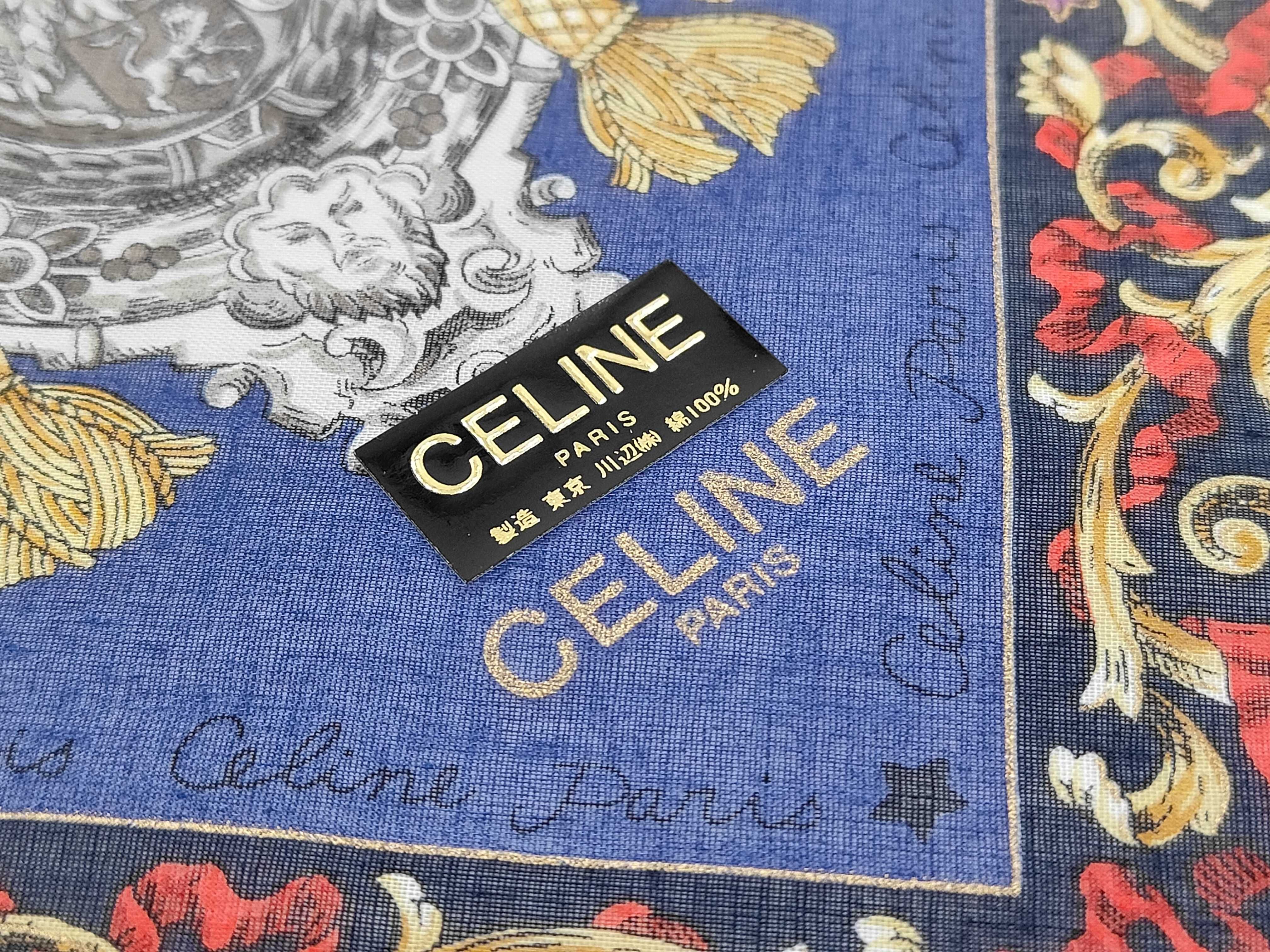 Celine Paris Celestial and Heraldic Motif Cotton Scarf