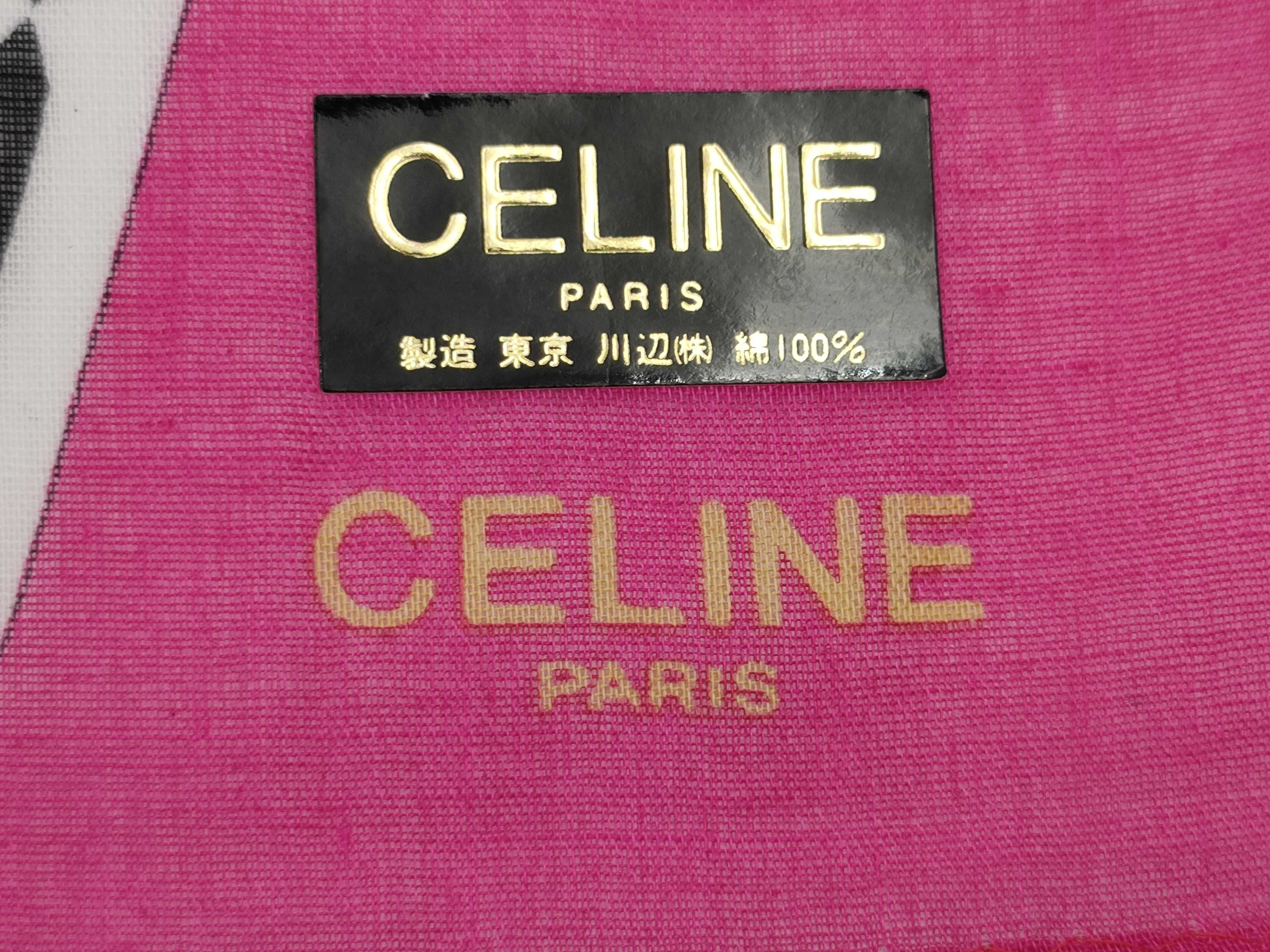Celine Paris Magenta Cotton Handkerchief with Tarot Card Motif