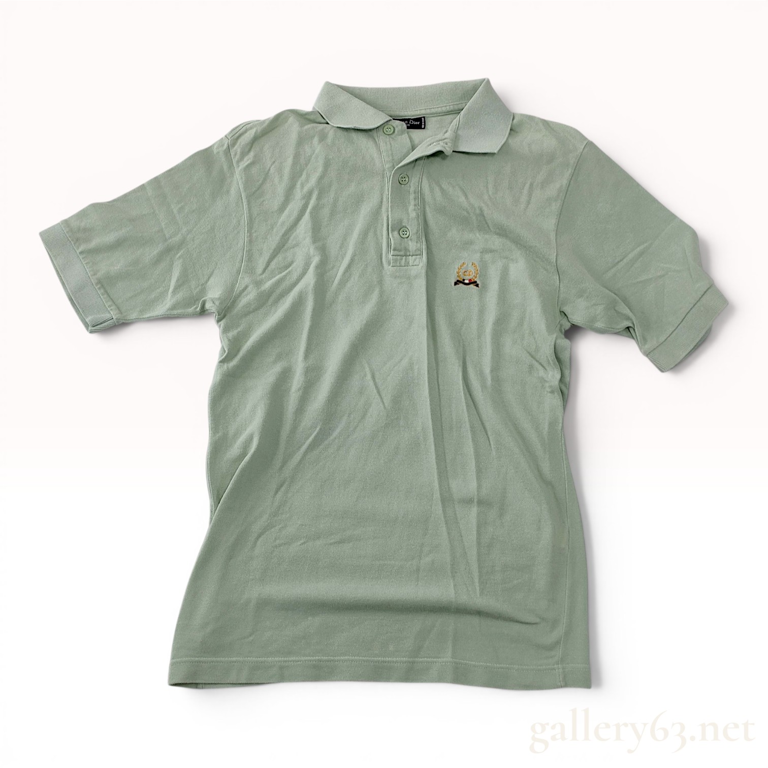 Christian Dior Monsieur Green Cotton Pique Short Sleeve Polo Shirt