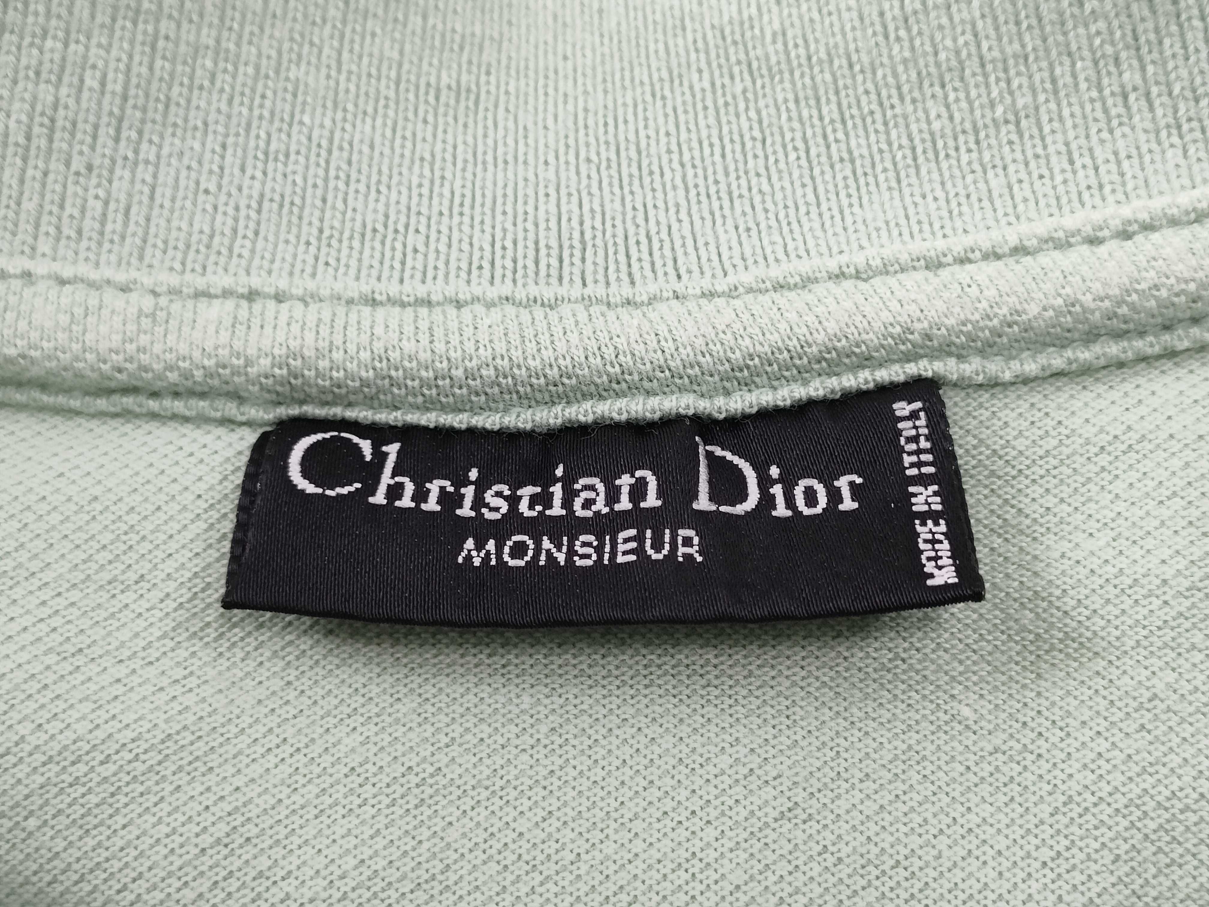 Christian Dior Monsieur Green Cotton Pique Short Sleeve Polo Shirt