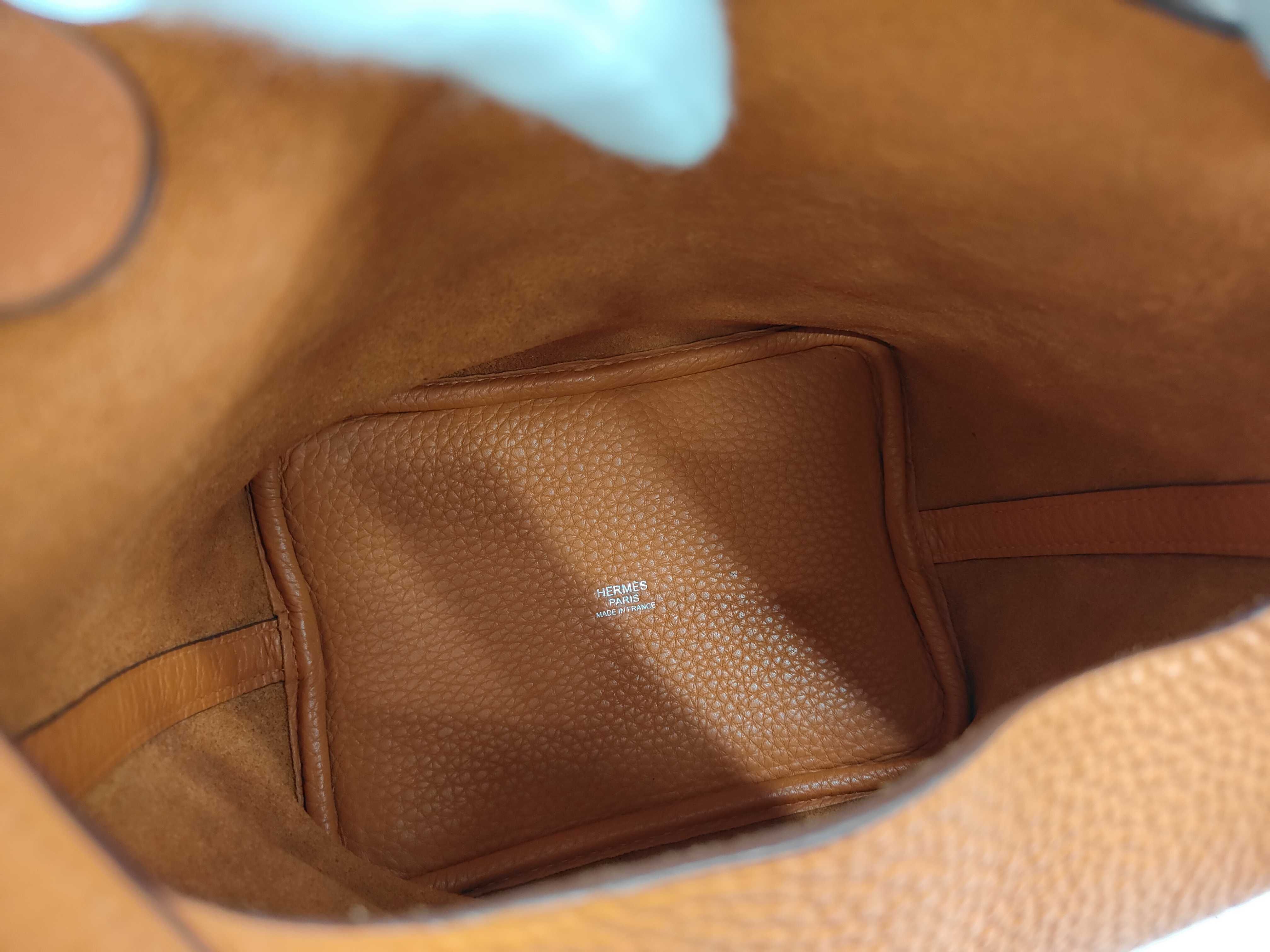 Hermes Orange H Clemence Leather Picotin Lock 18 Handbag