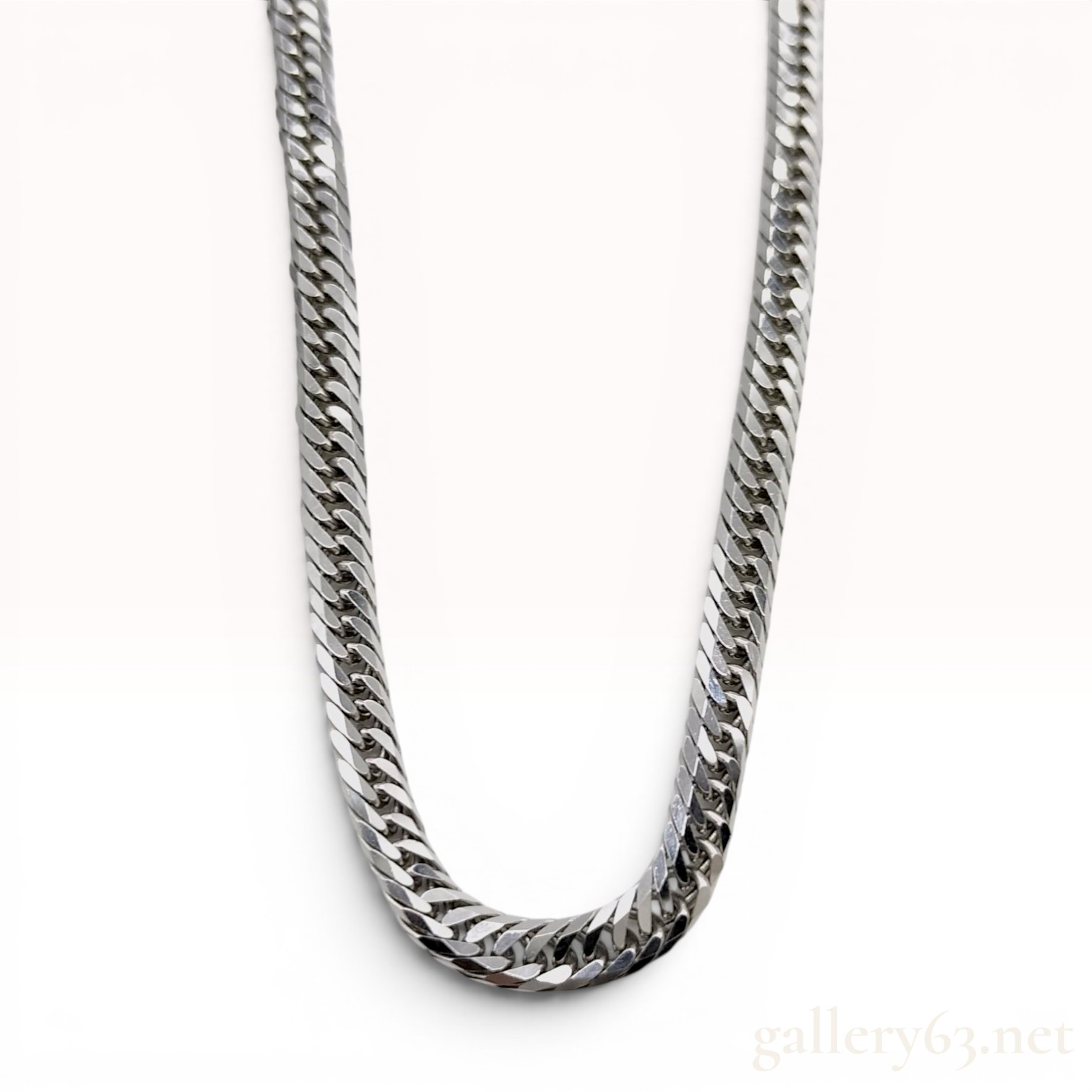 Platinum Pt850 8-Sided Triple Kihei Cuban Link Necklace 30.8g