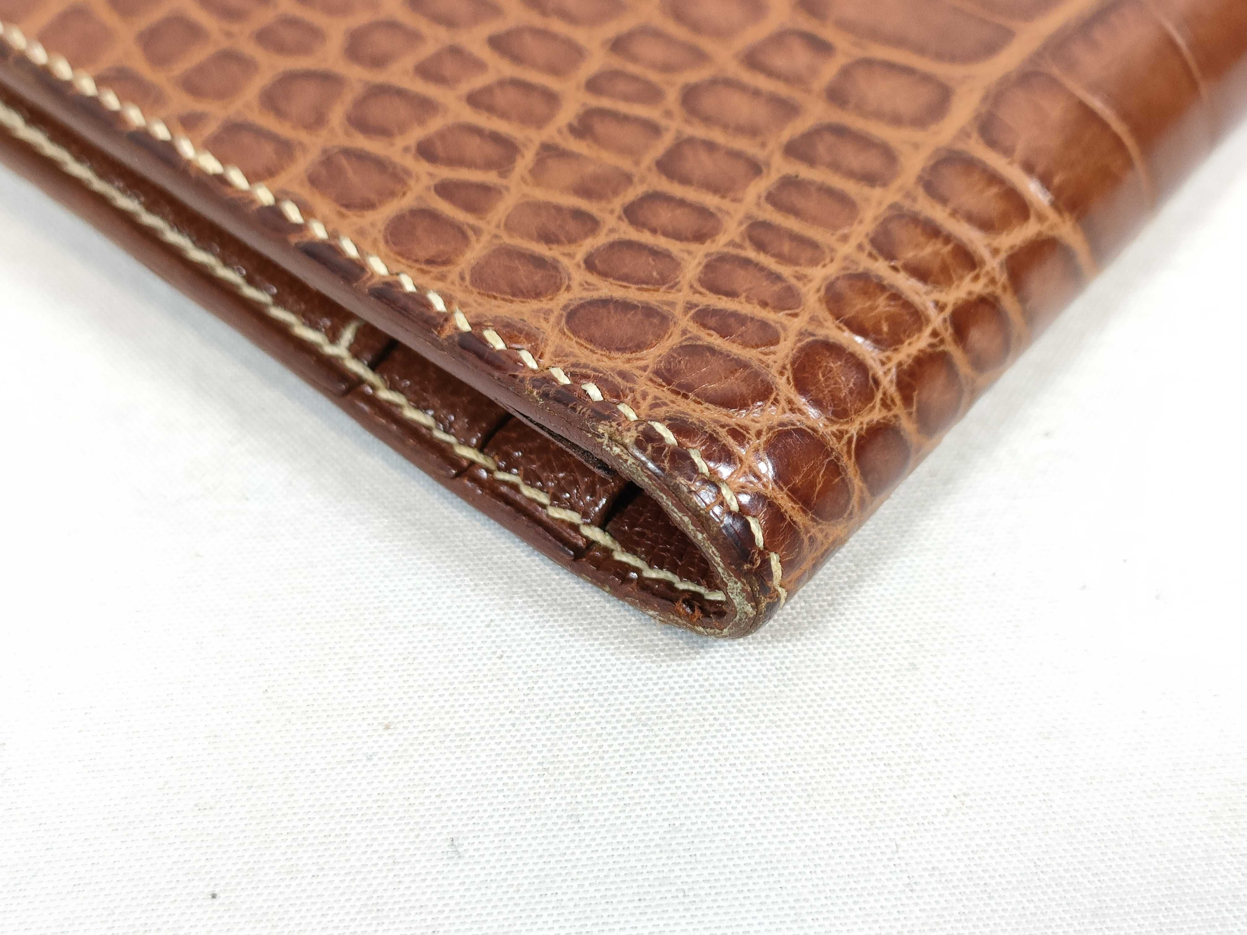 Hermes Alligator Mississippiensis Bearn Long Wallet in Brown with Gold Hardware