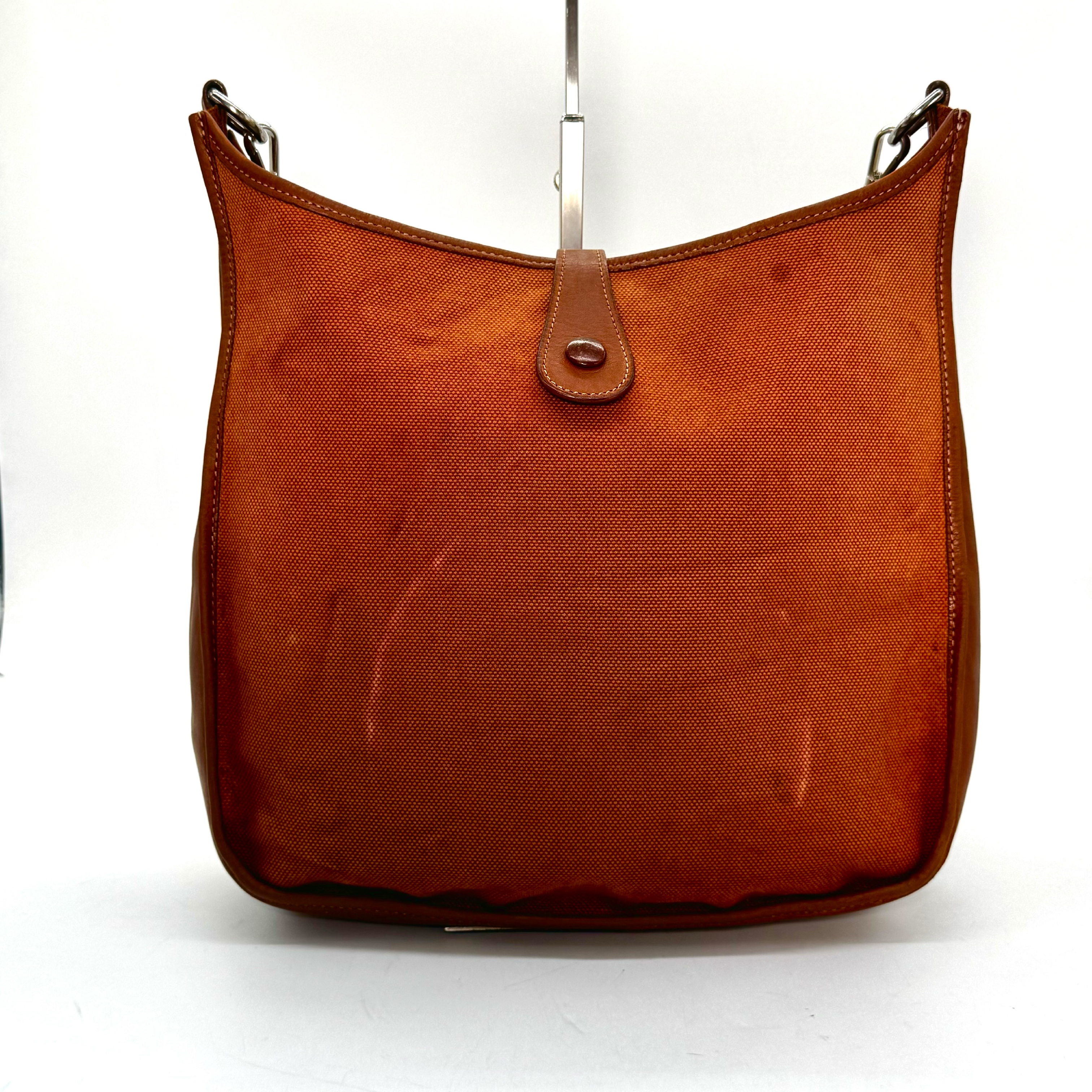 Hermes Evelyne Canvas and Leather Crossbody Bag