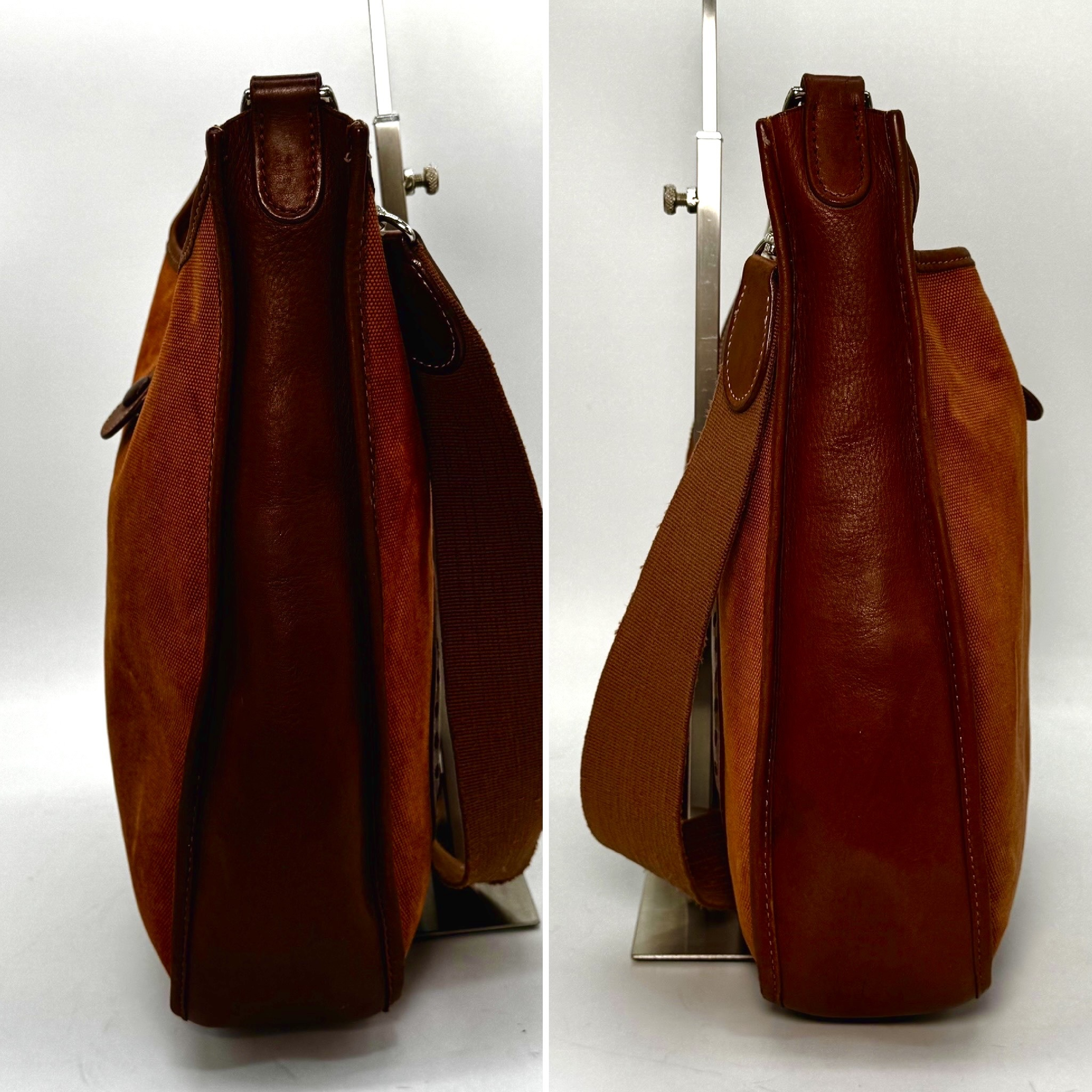 Hermes Evelyne Canvas and Leather Crossbody Bag