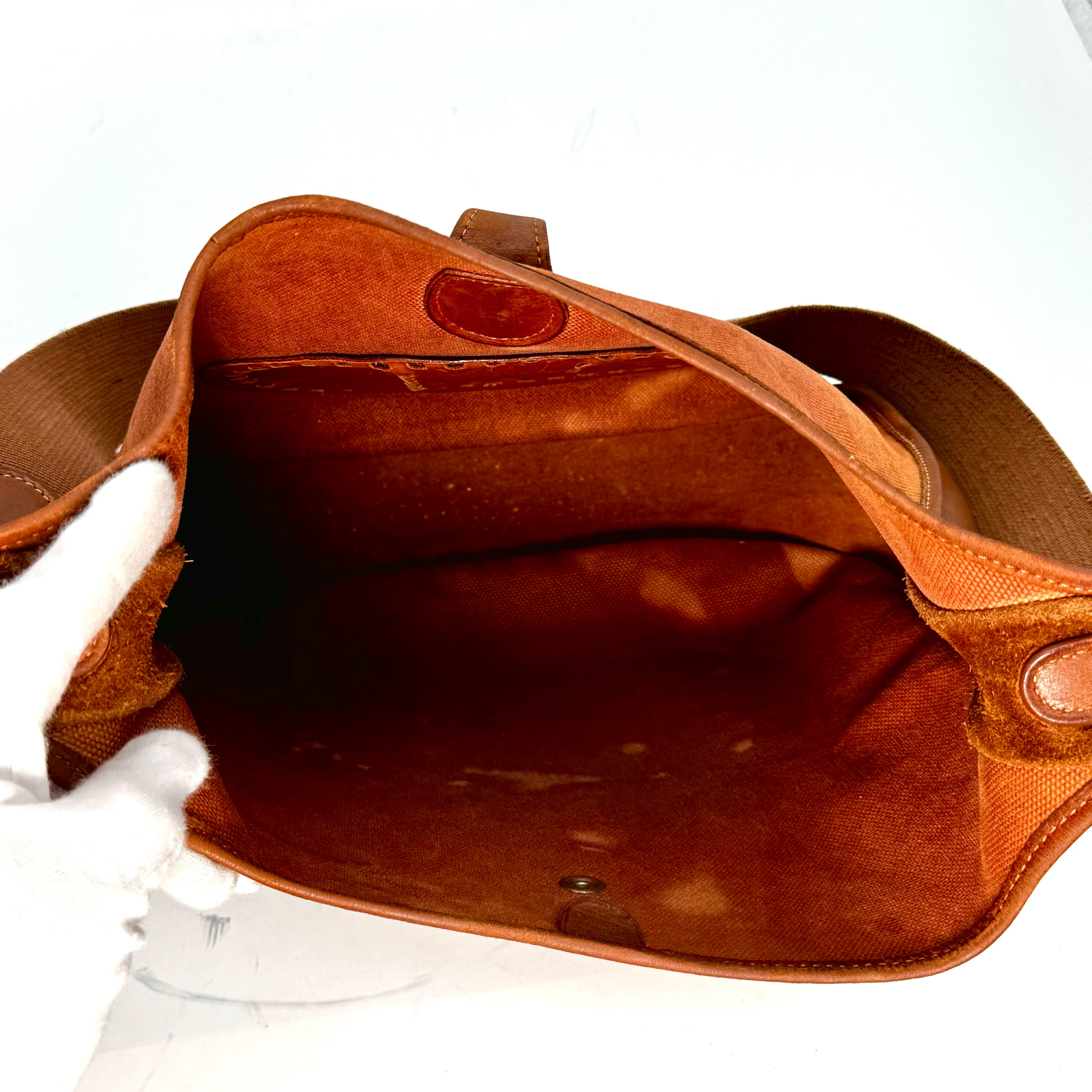 Hermes Evelyne Canvas and Leather Crossbody Bag