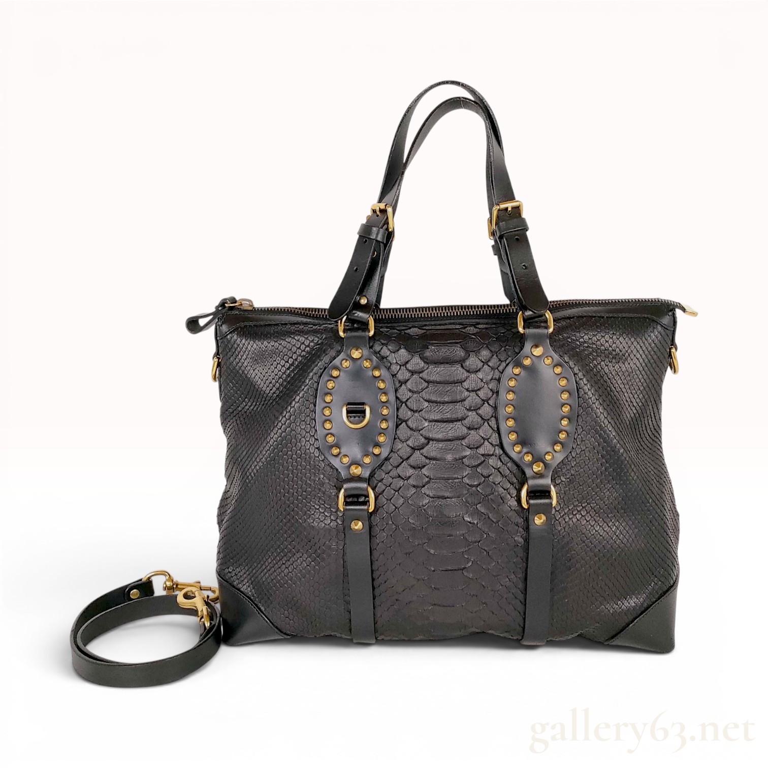 C. 2010 Gucci Black Python Snakeskin Tote Bag