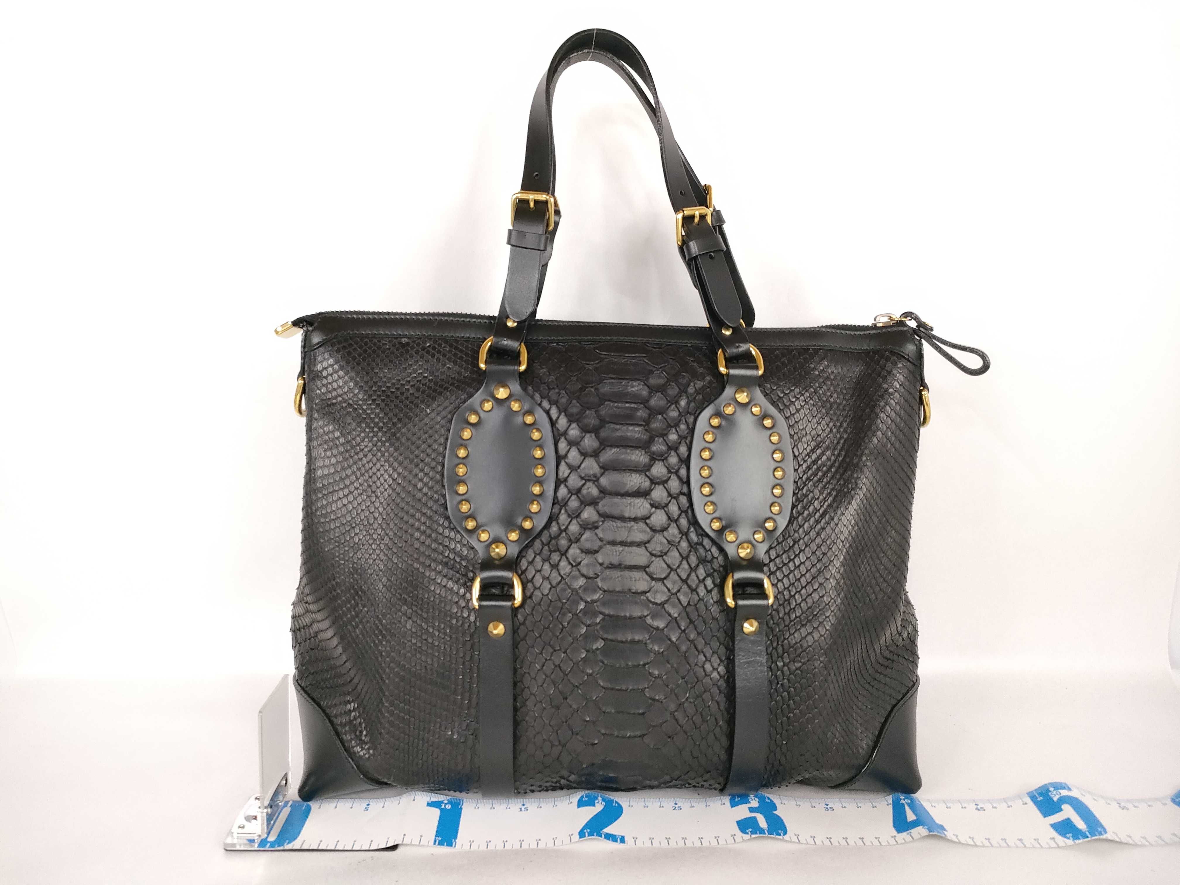 C. 2010 Gucci Black Python Snakeskin Tote Bag
