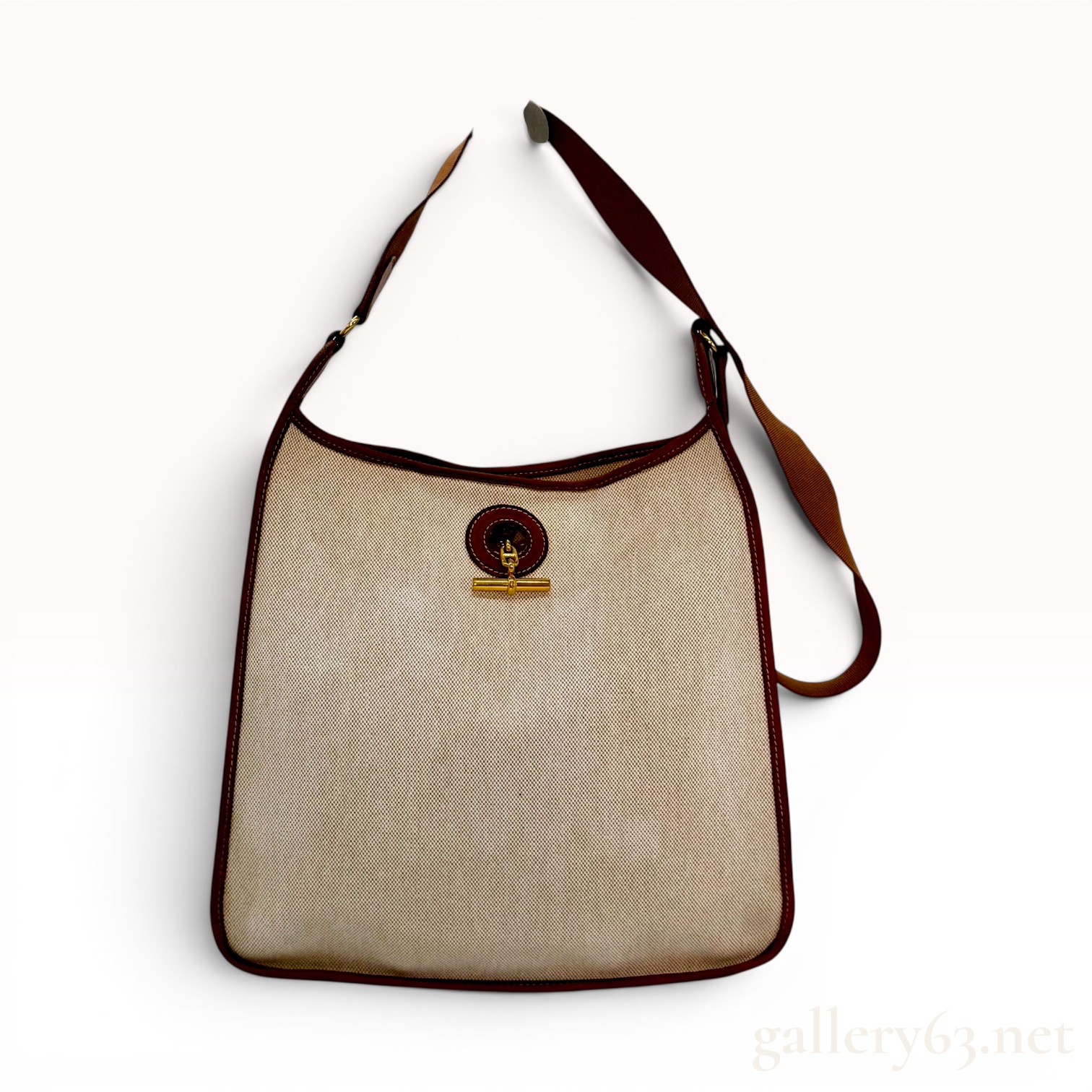 Hermes Vespa PM Toile and Leather Shoulder Bag