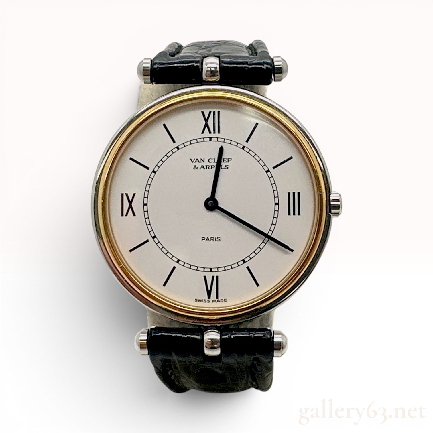 Van Cleef and Arpels La Collection Stainless Steel and 18 Karat Yellow Gold Wristwatch Reference 43 104