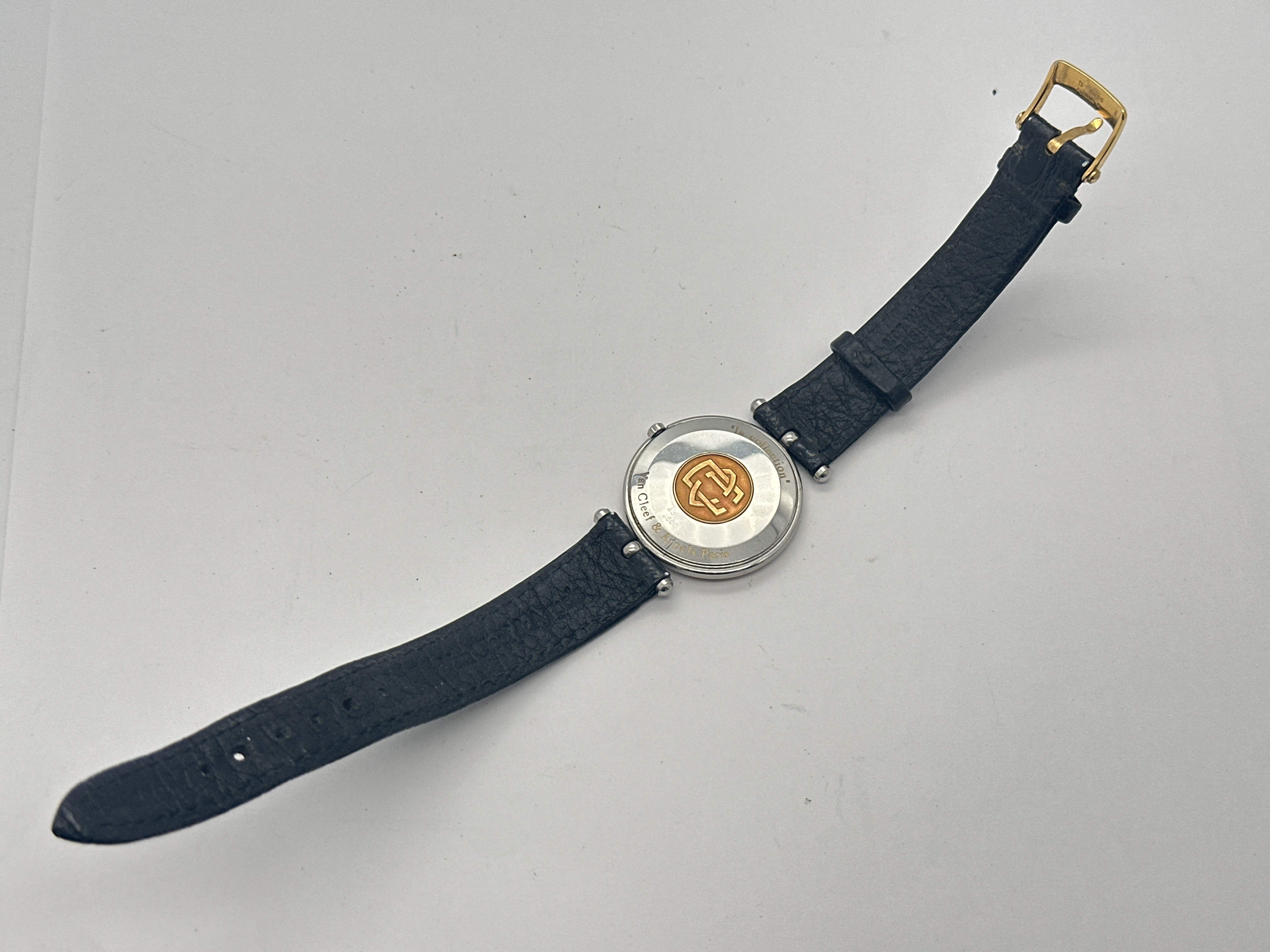 Van Cleef and Arpels La Collection Stainless Steel and 18 Karat Yellow Gold Wristwatch Reference 43 104