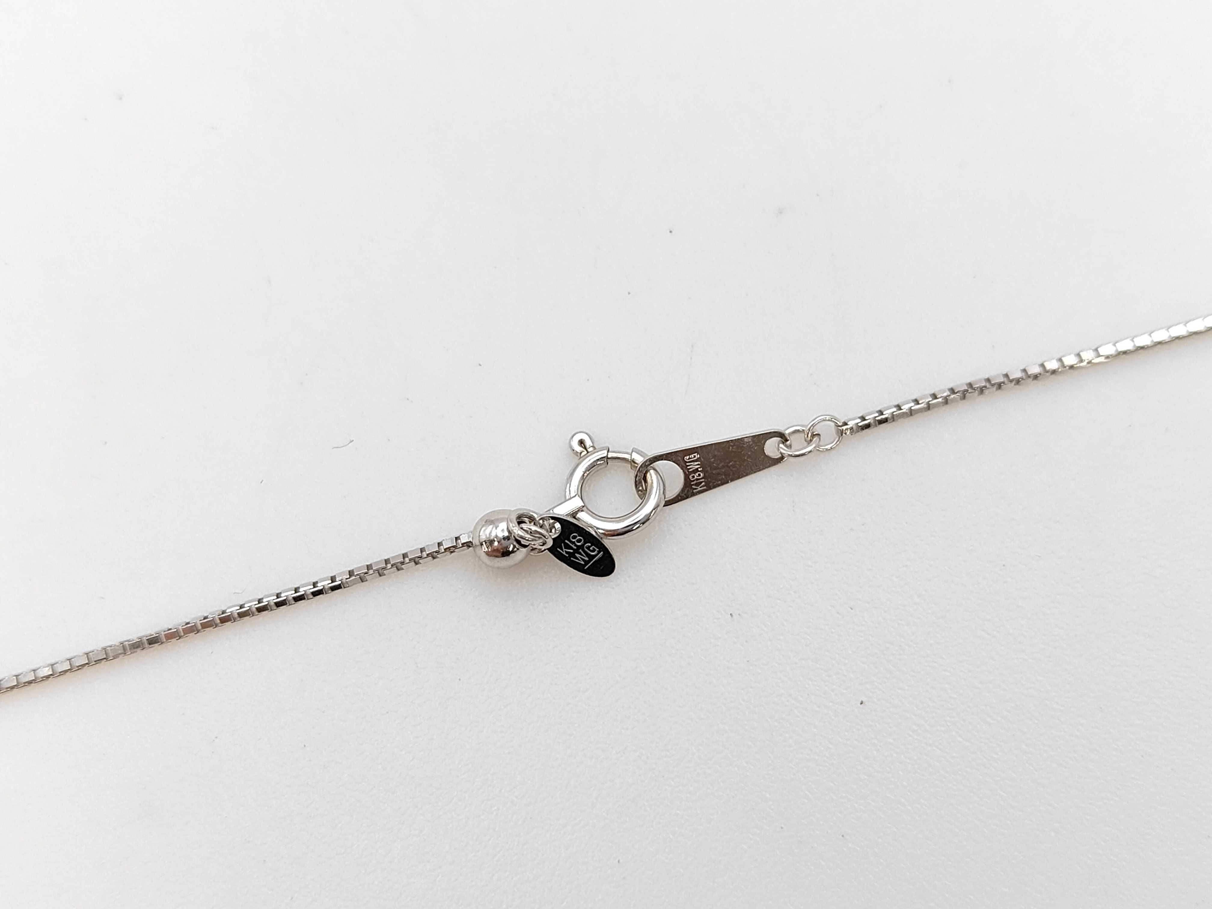 Sapphire and Diamond Halo Pendant in Platinum on an 18K White Gold Box Chain
