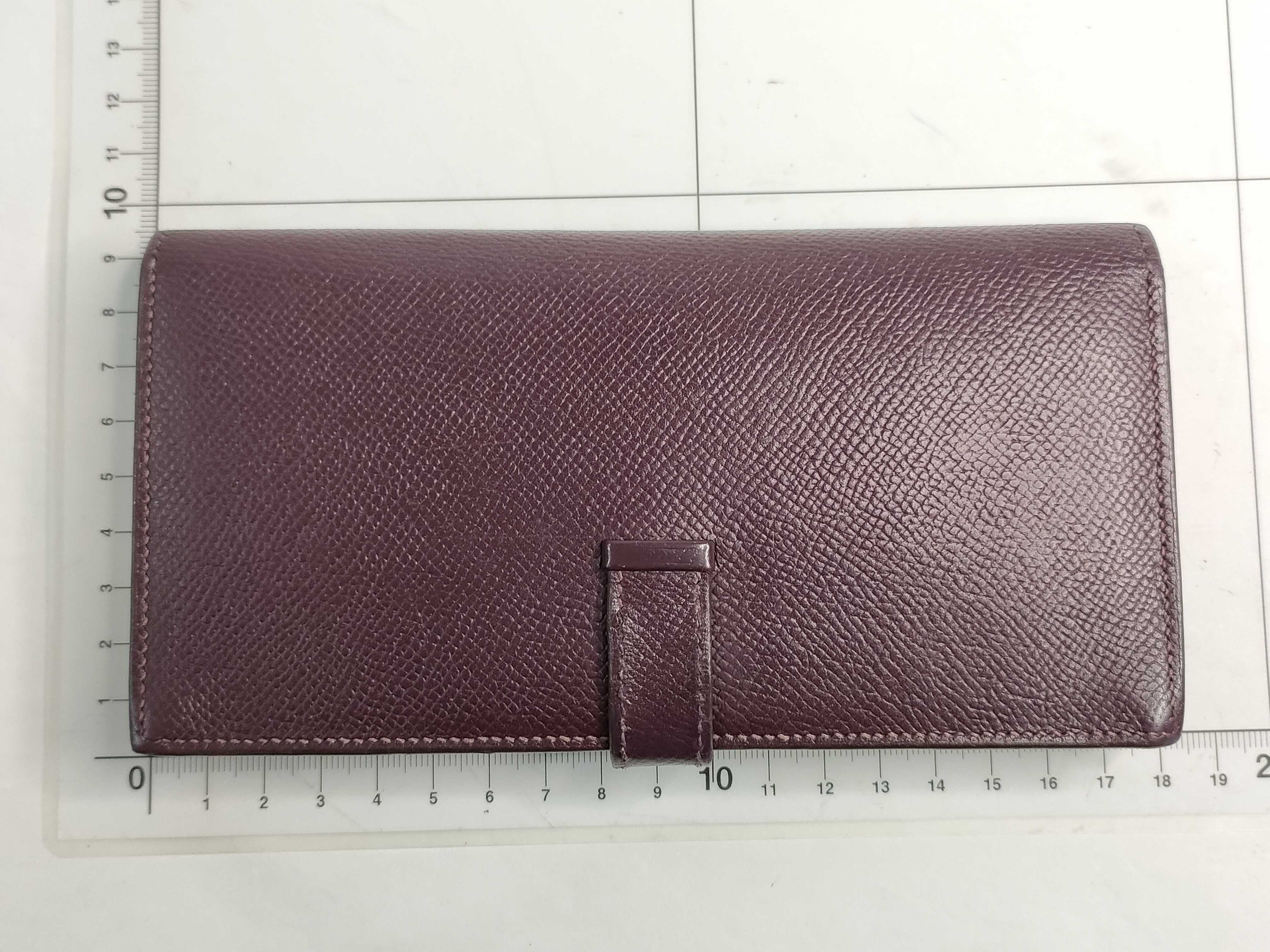 Hermes Bearn Soufflet Long Wallet in Raisin Epsom Leather