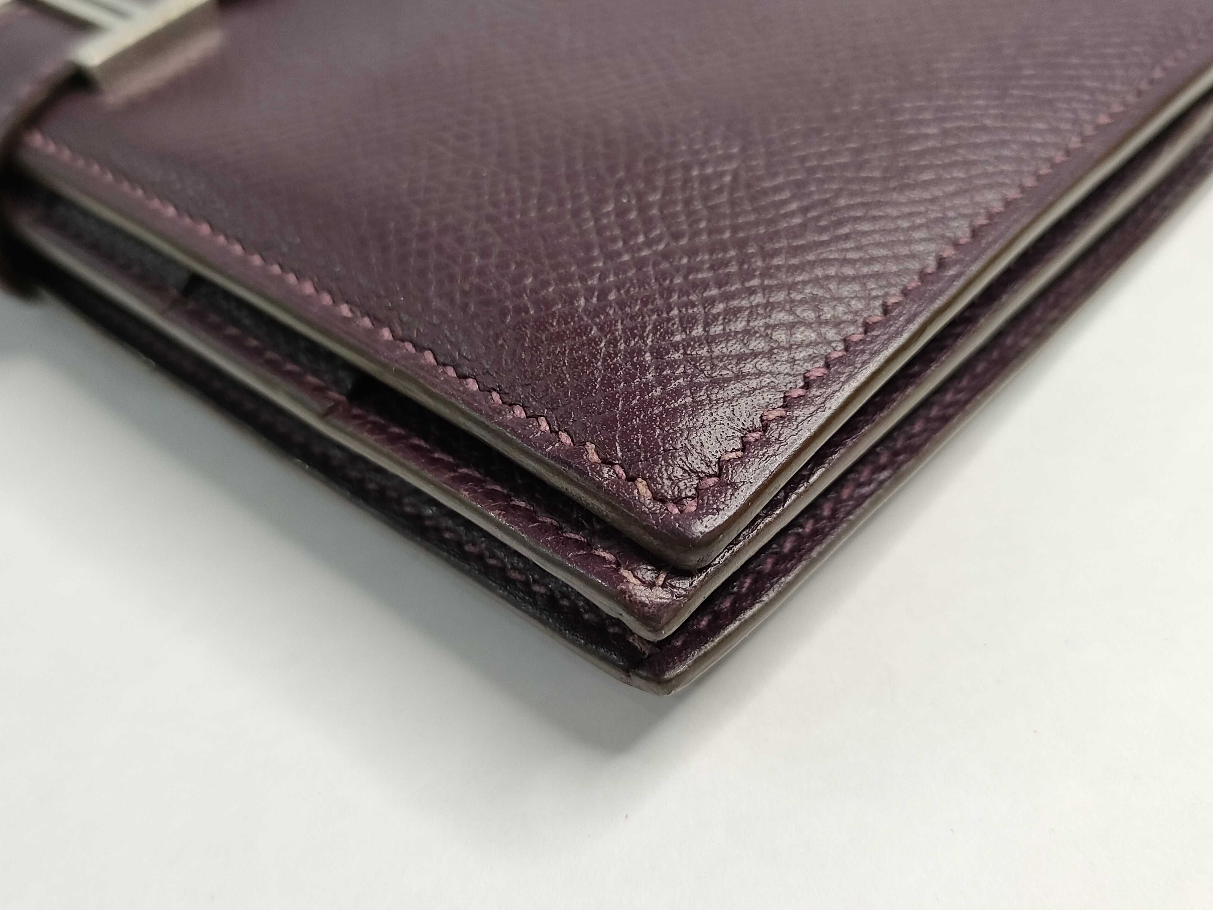 Hermes Bearn Soufflet Long Wallet in Raisin Epsom Leather