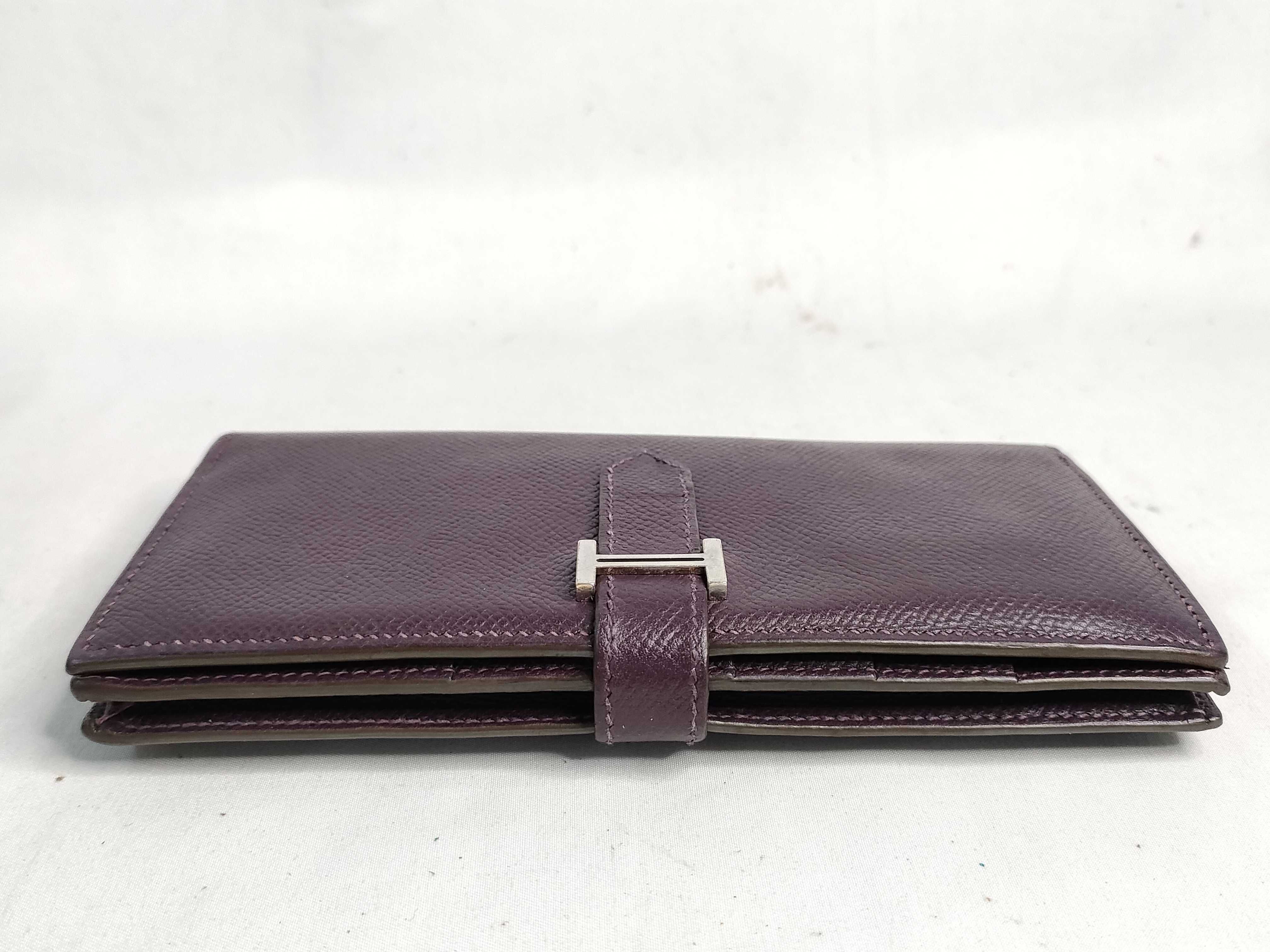 Hermes Bearn Soufflet Long Wallet in Raisin Epsom Leather
