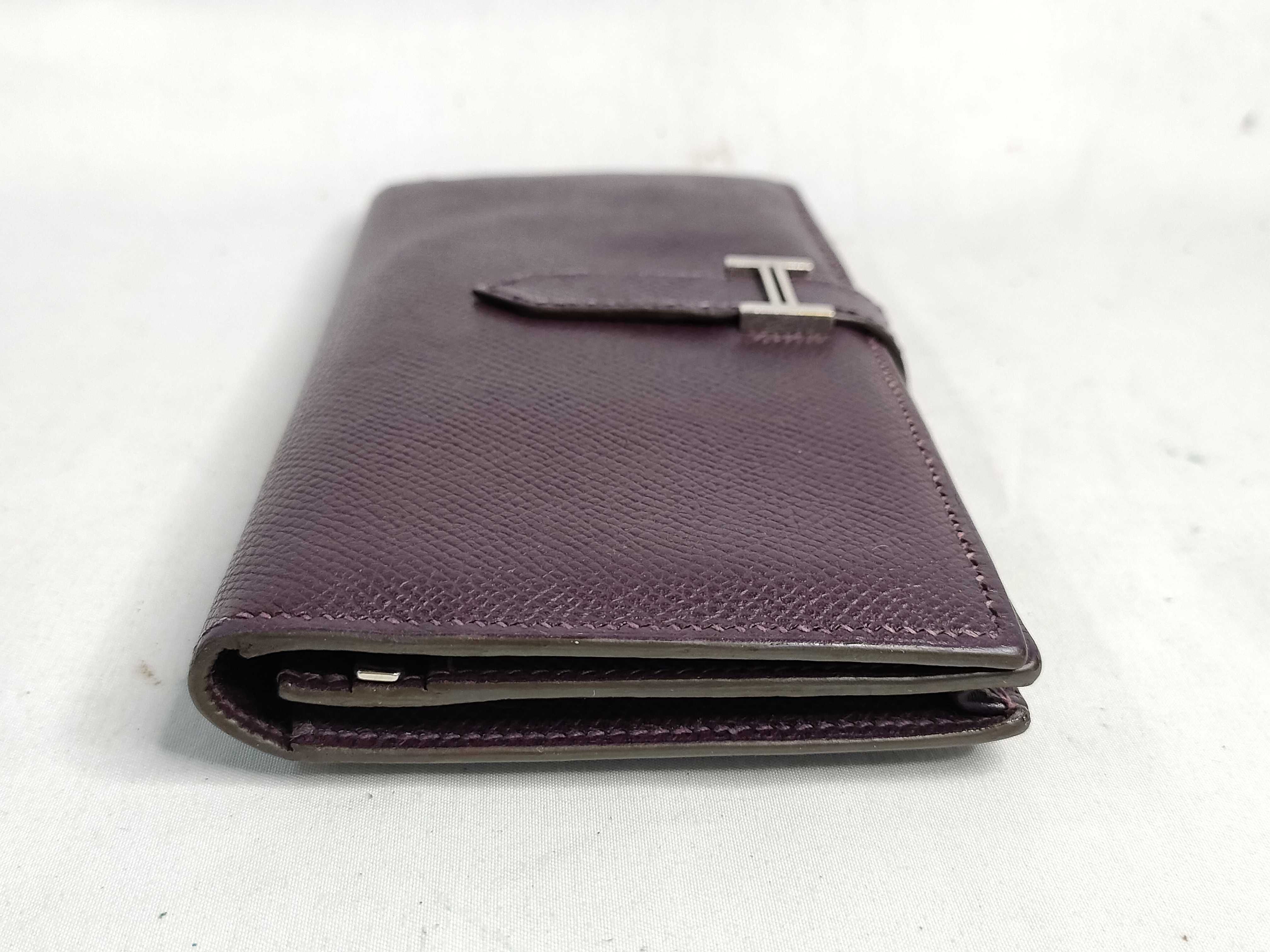 Hermes Bearn Soufflet Long Wallet in Raisin Epsom Leather