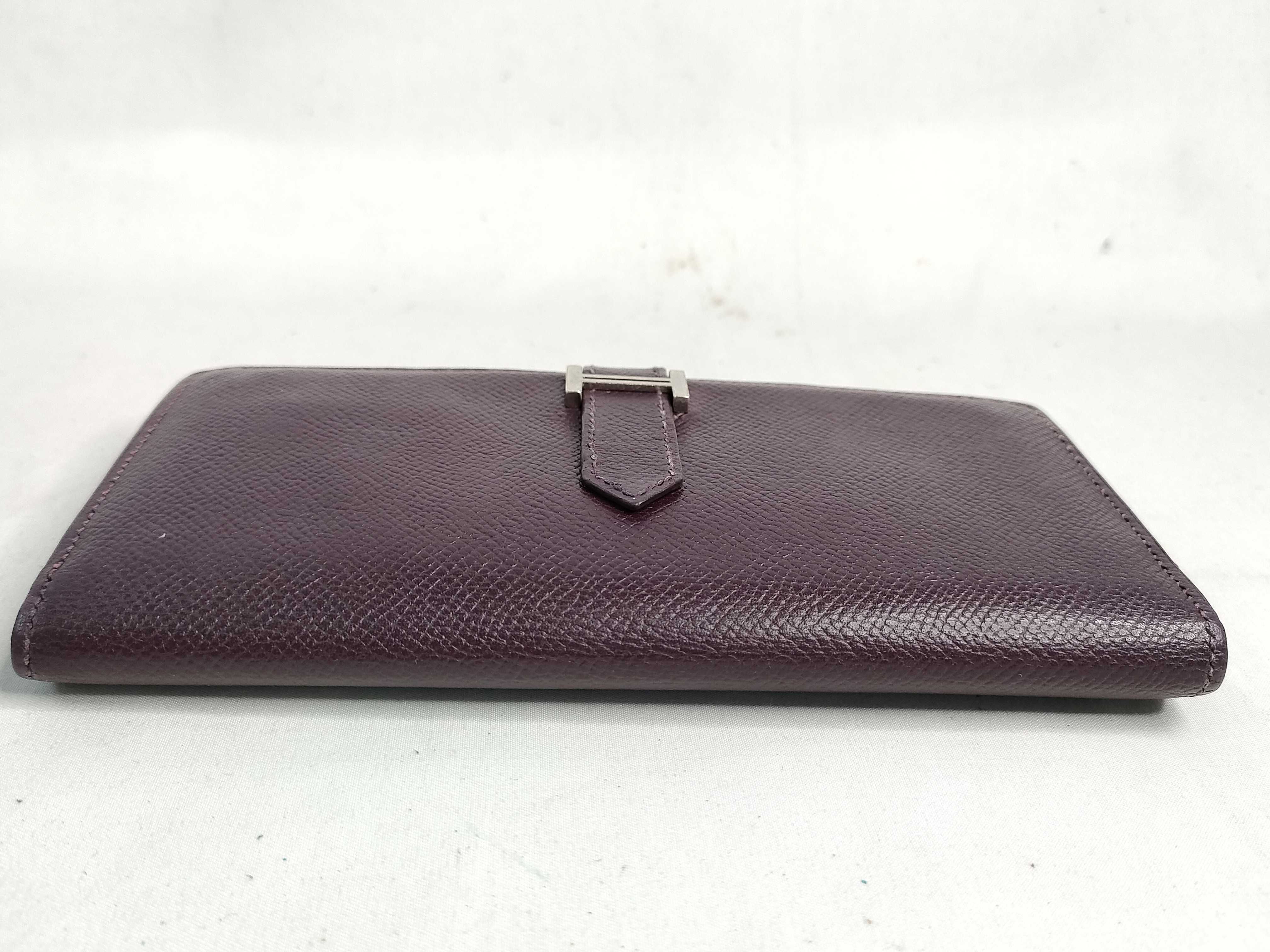 Hermes Bearn Soufflet Long Wallet in Raisin Epsom Leather
