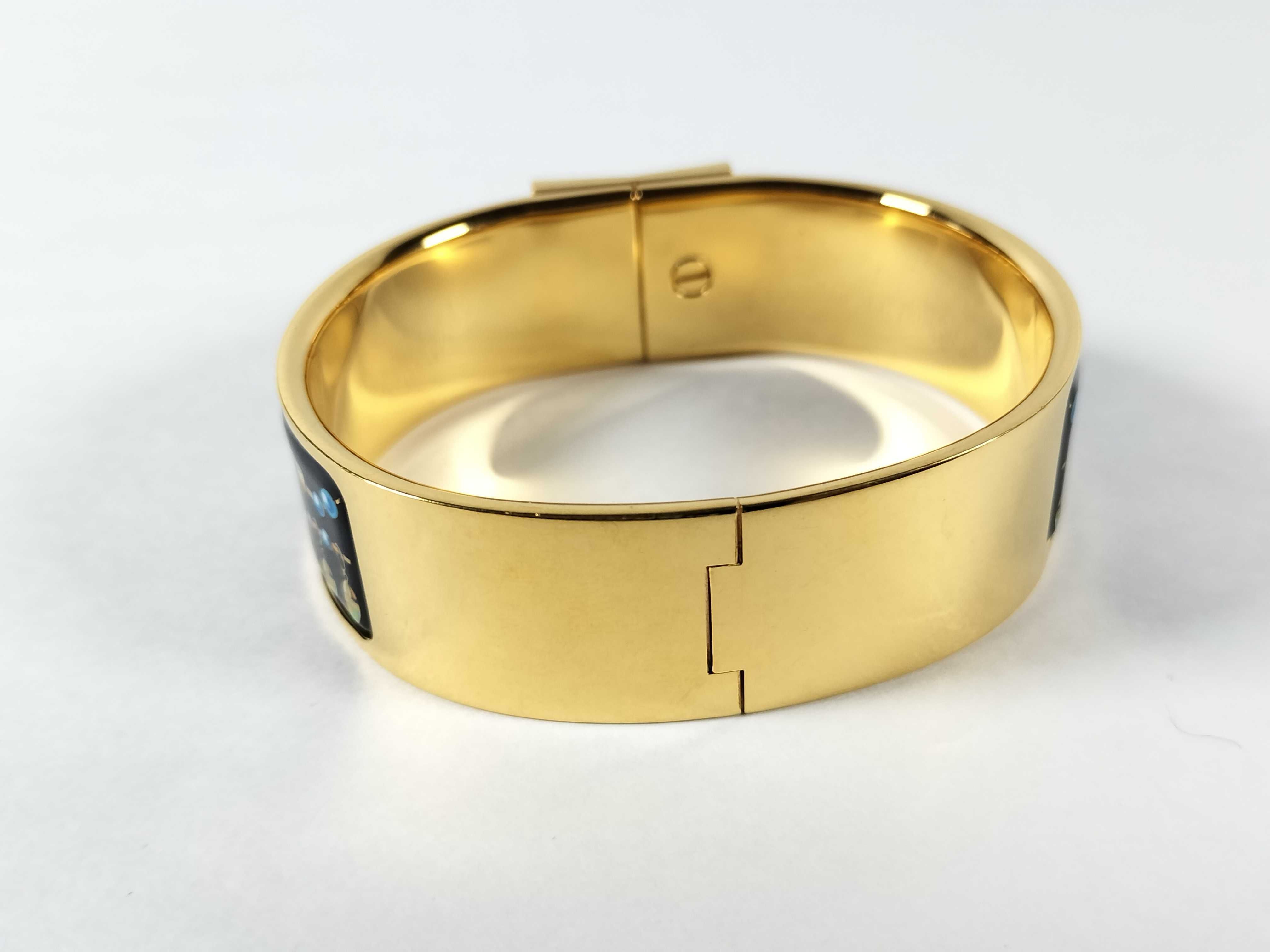 Hermes Wide Printed Enamel Loquet Bracelet PM