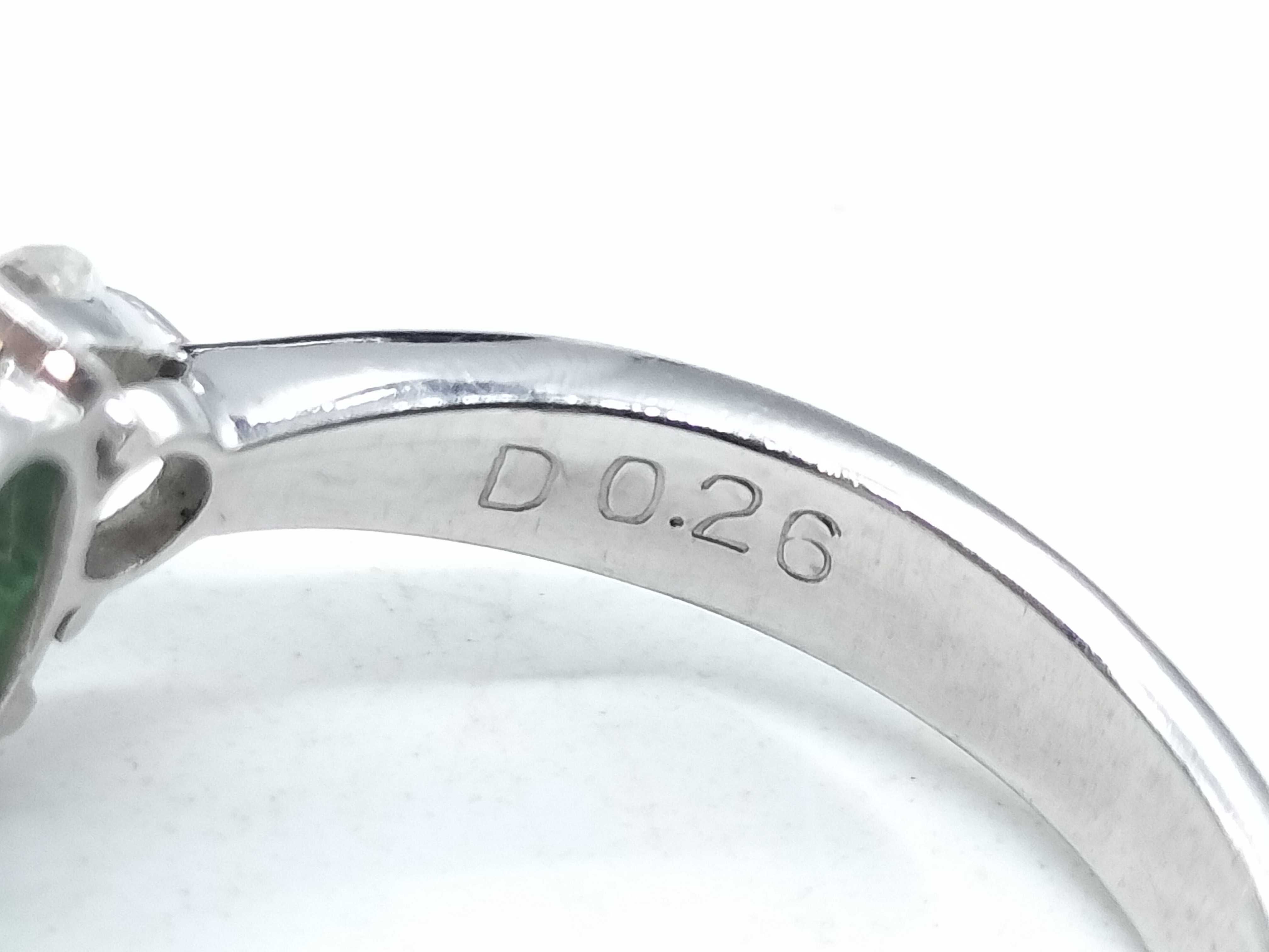 Natural Green Jadeite and Diamond Platinum Cocktail Ring