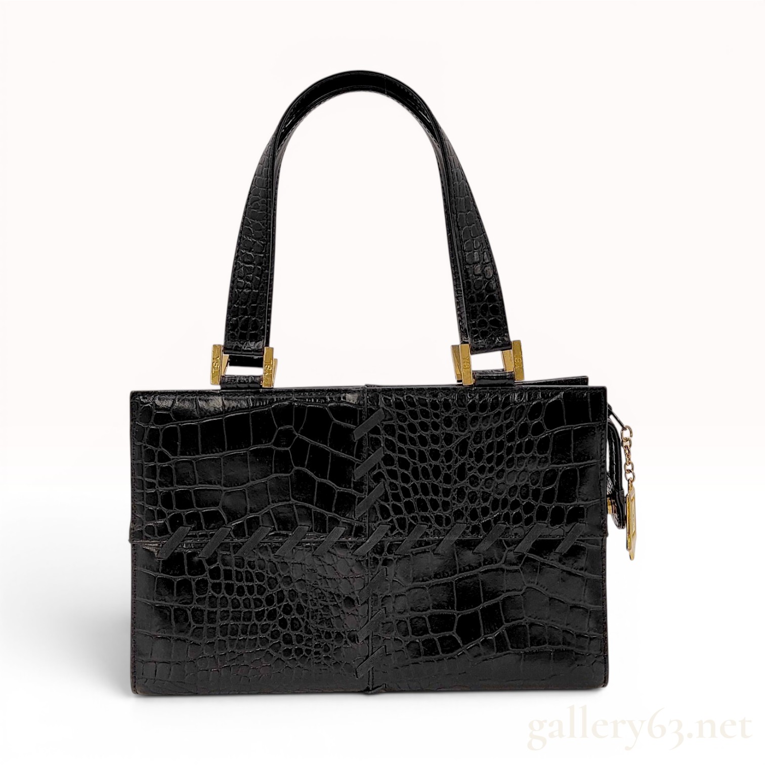 Yves Saint Laurent 20th Century Genuine Crocodile Leather Handbag with Charm