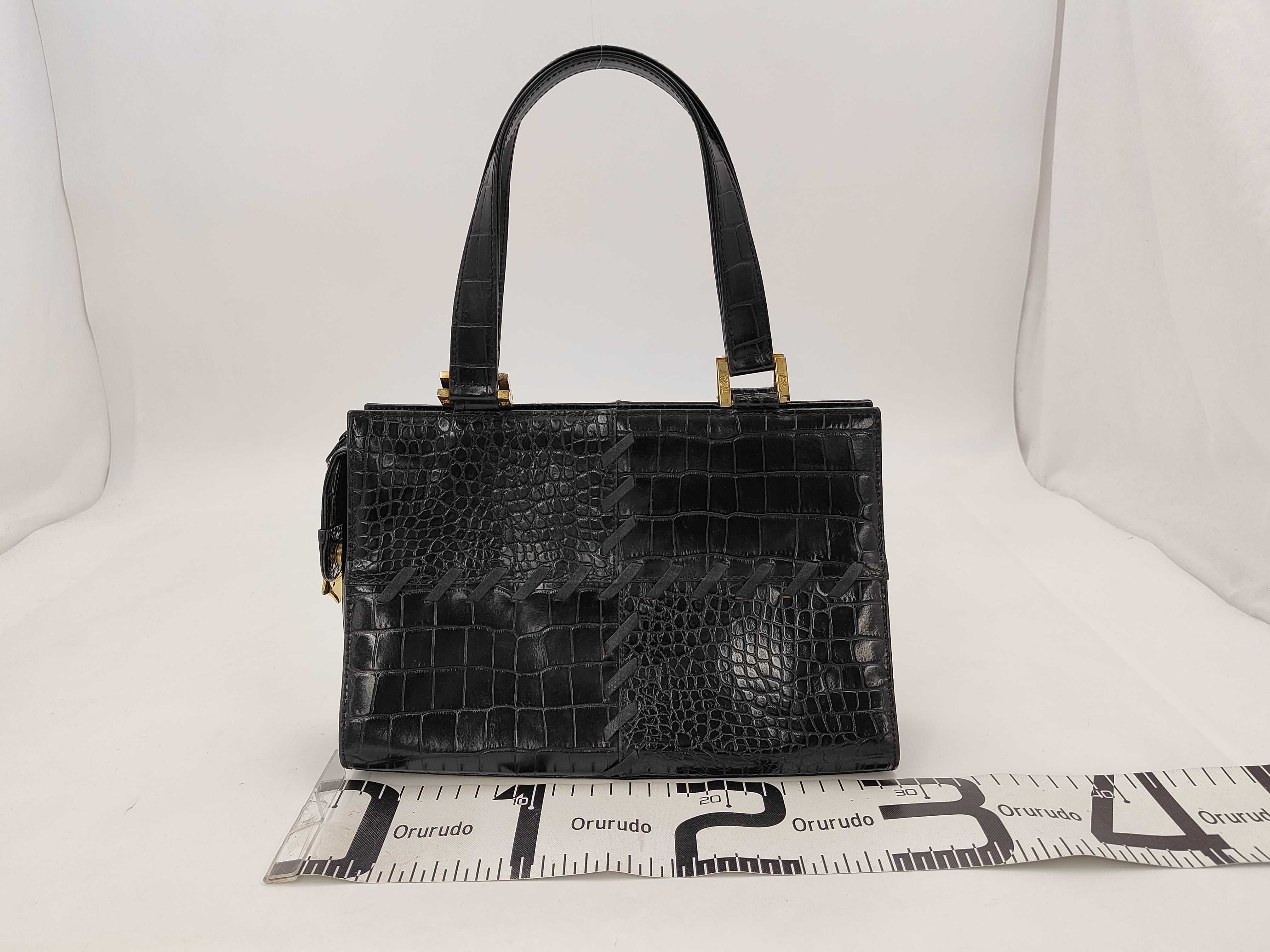 Yves Saint Laurent 20th Century Genuine Crocodile Leather Handbag with Charm