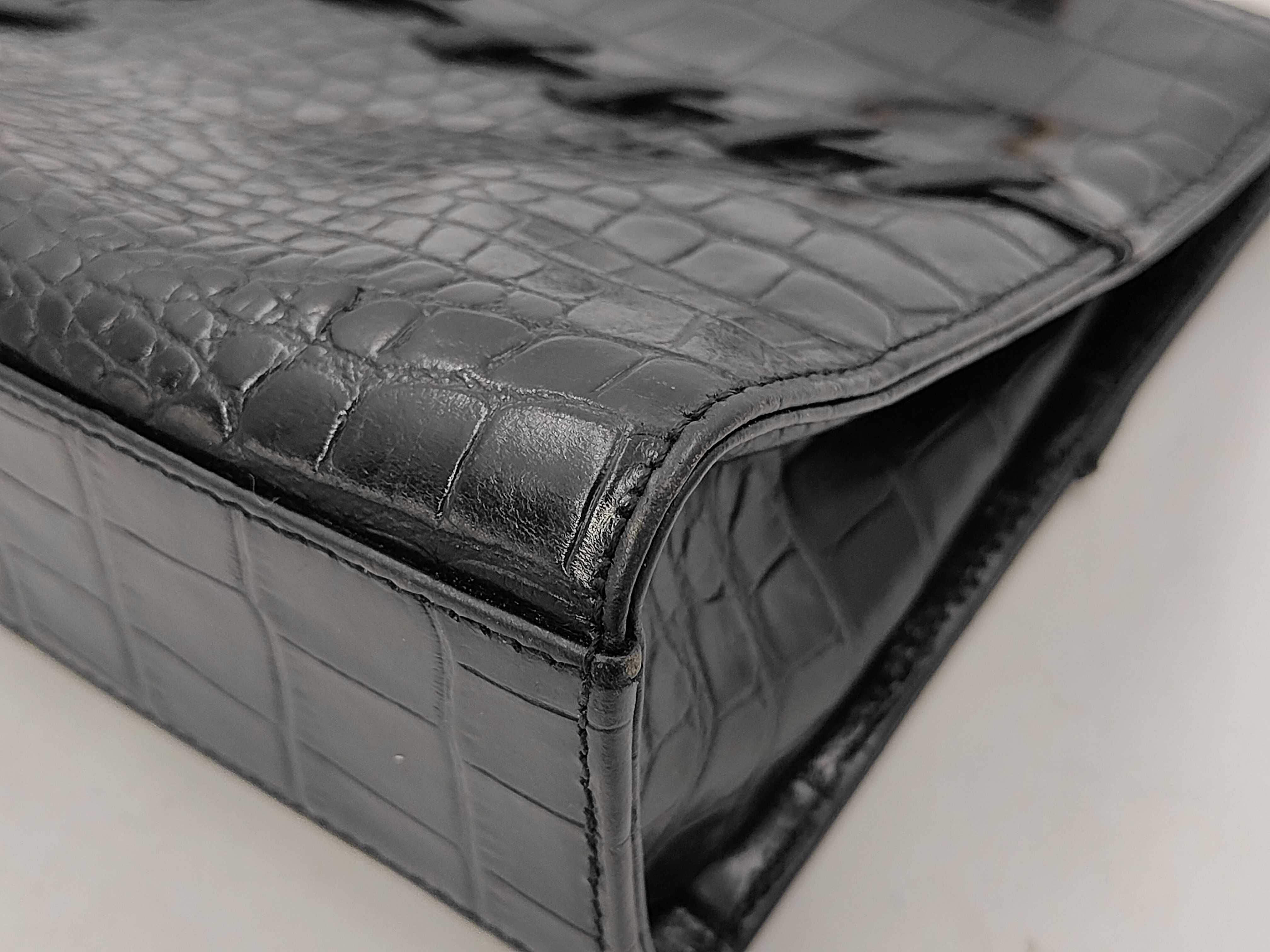 Yves Saint Laurent 20th Century Genuine Crocodile Leather Handbag with Charm