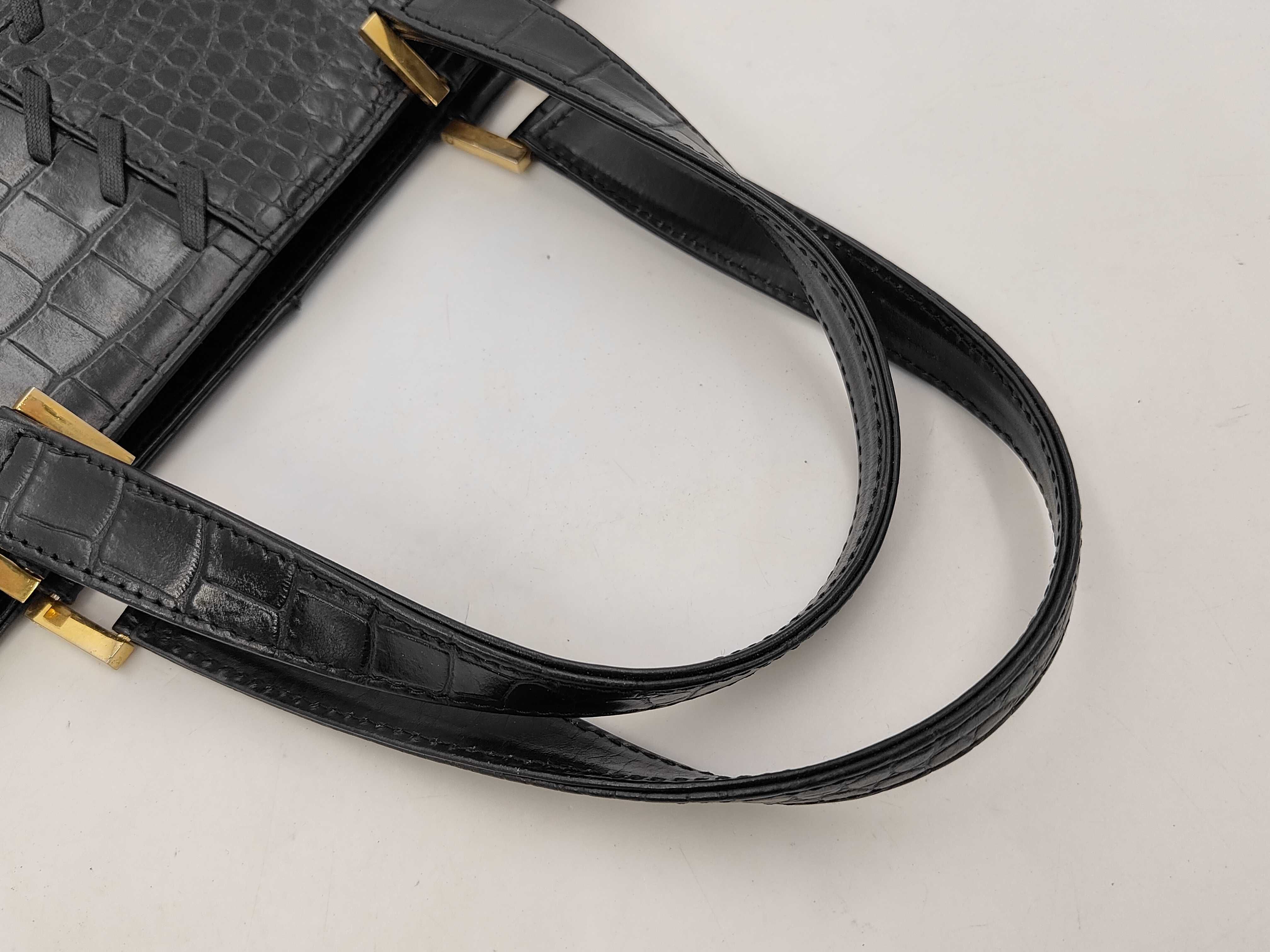 Yves Saint Laurent 20th Century Genuine Crocodile Leather Handbag with Charm