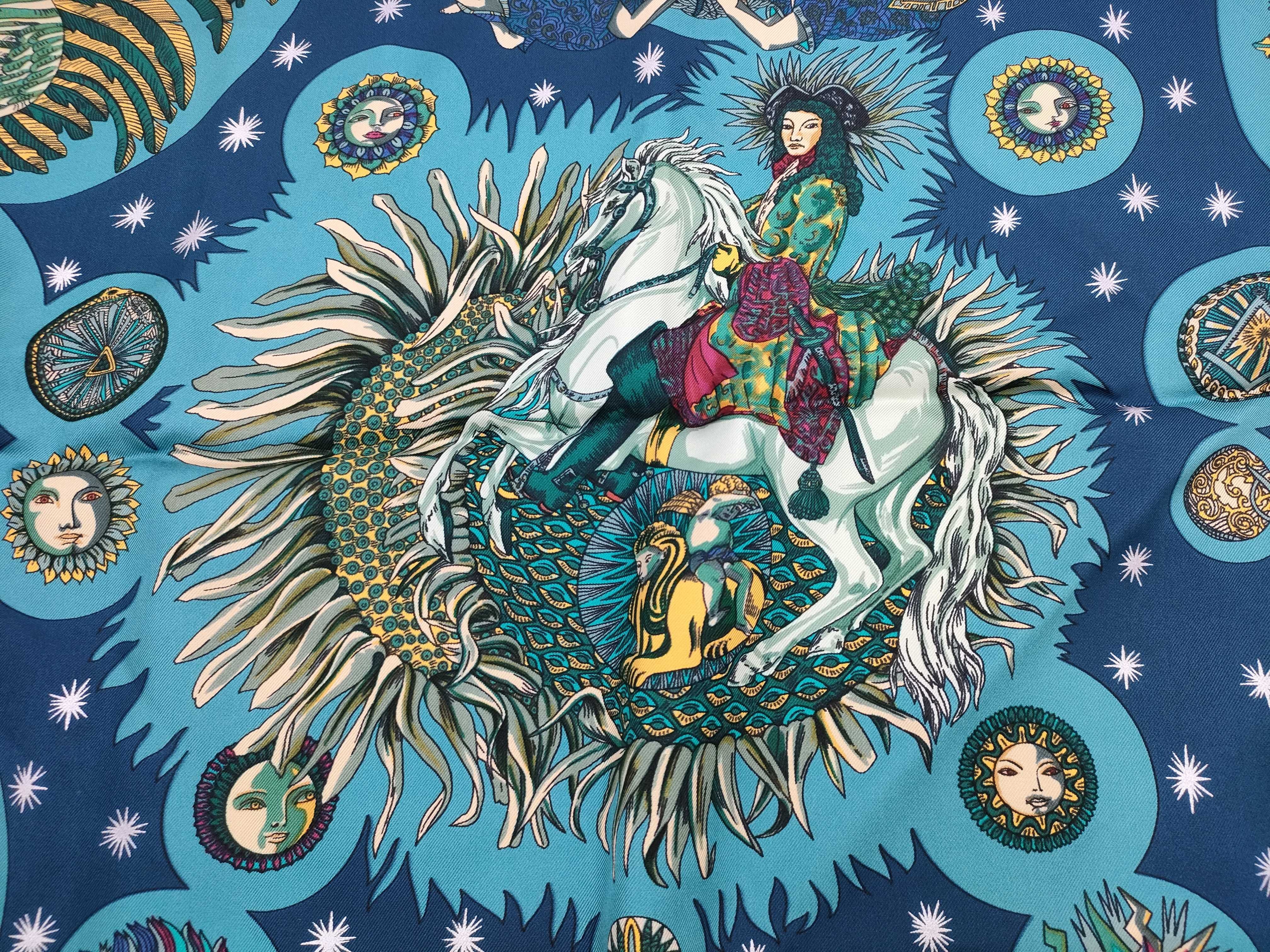 Hermes Le Roy Soleil Silk Scarf by Annie Faivre