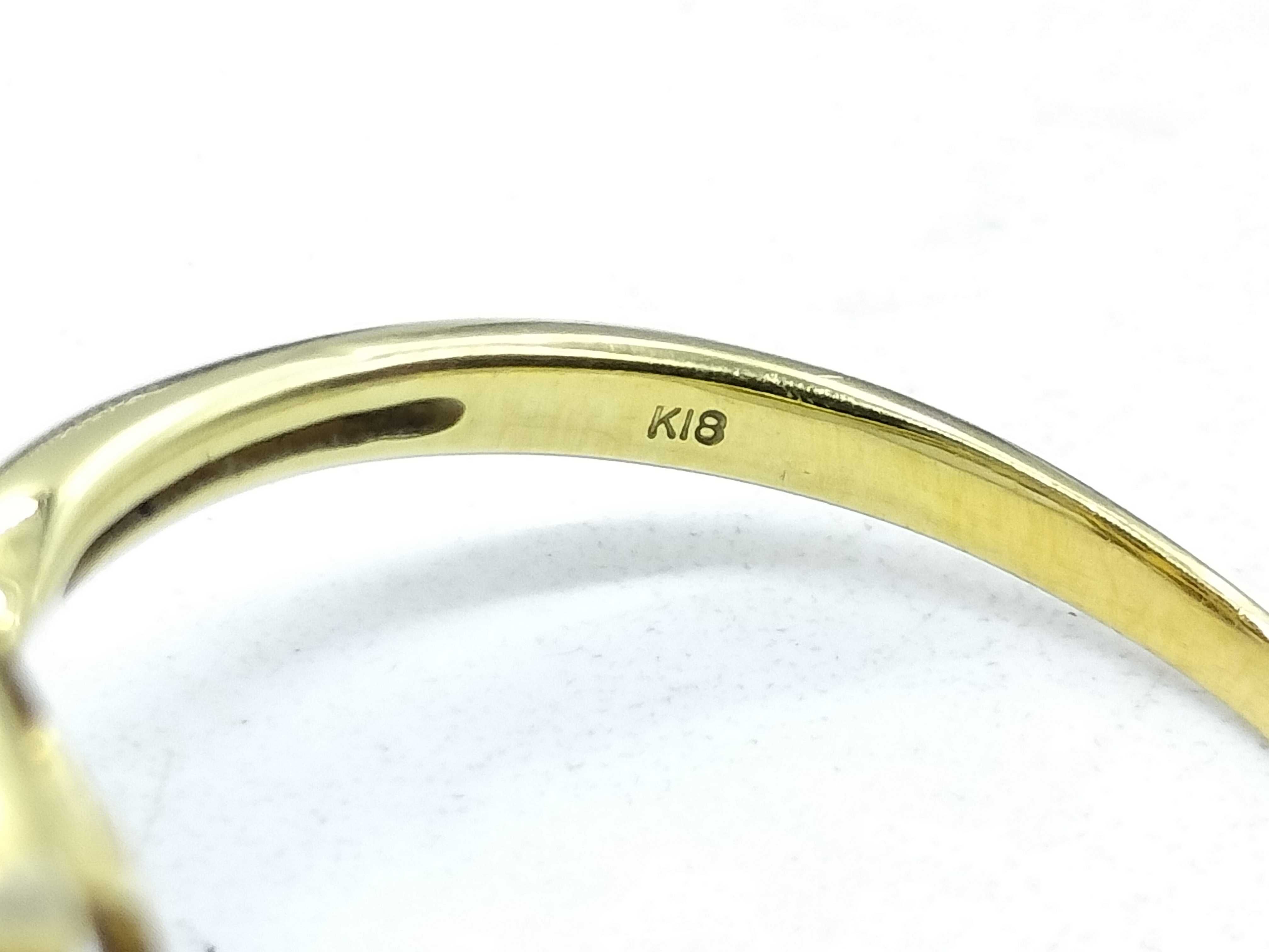18K Yellow Gold Rutilated Quartz and Diamond Cocktail Ring