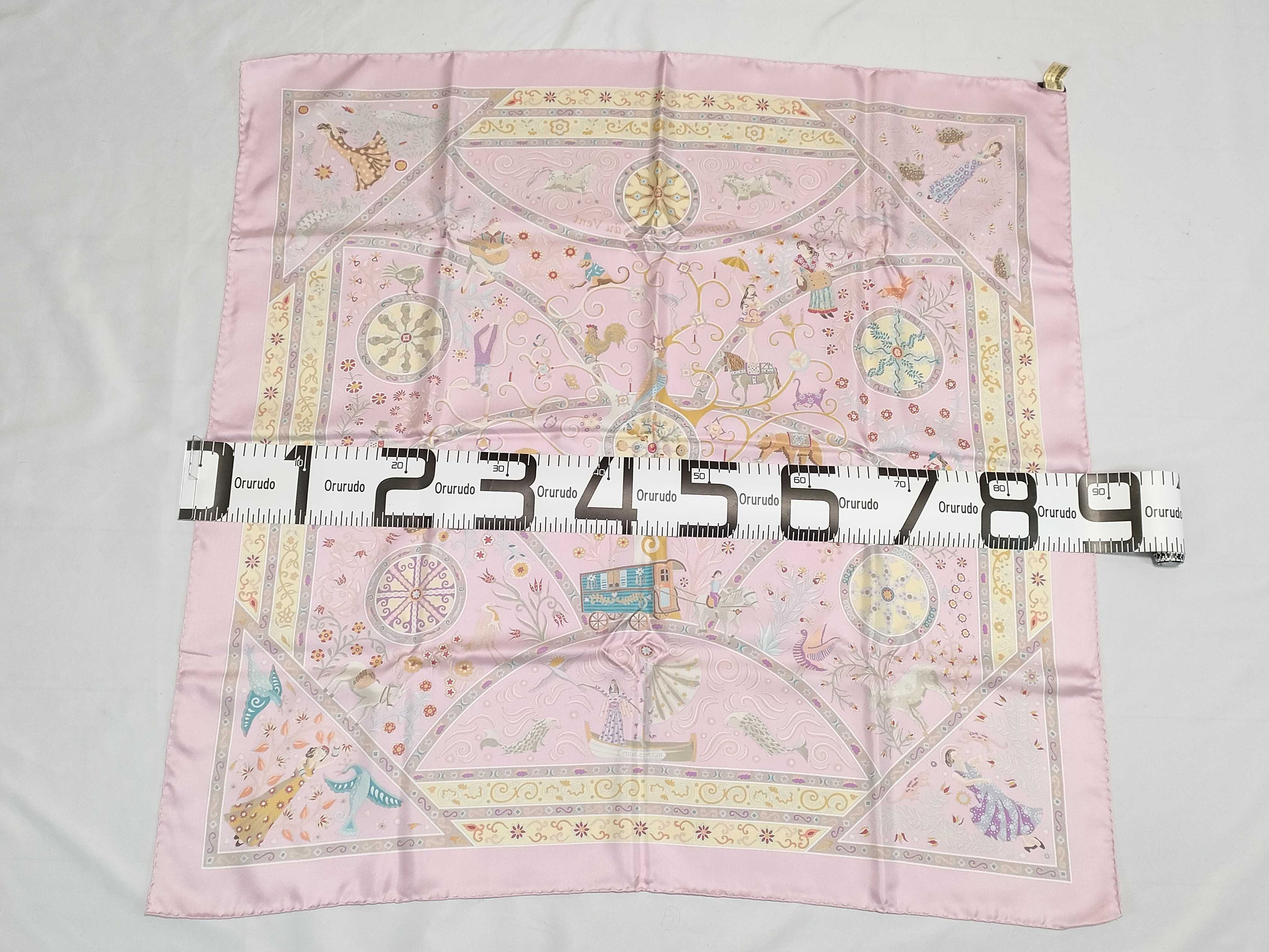 Hermes Peuple du Vent Silk Twill Carre 90 Scarf