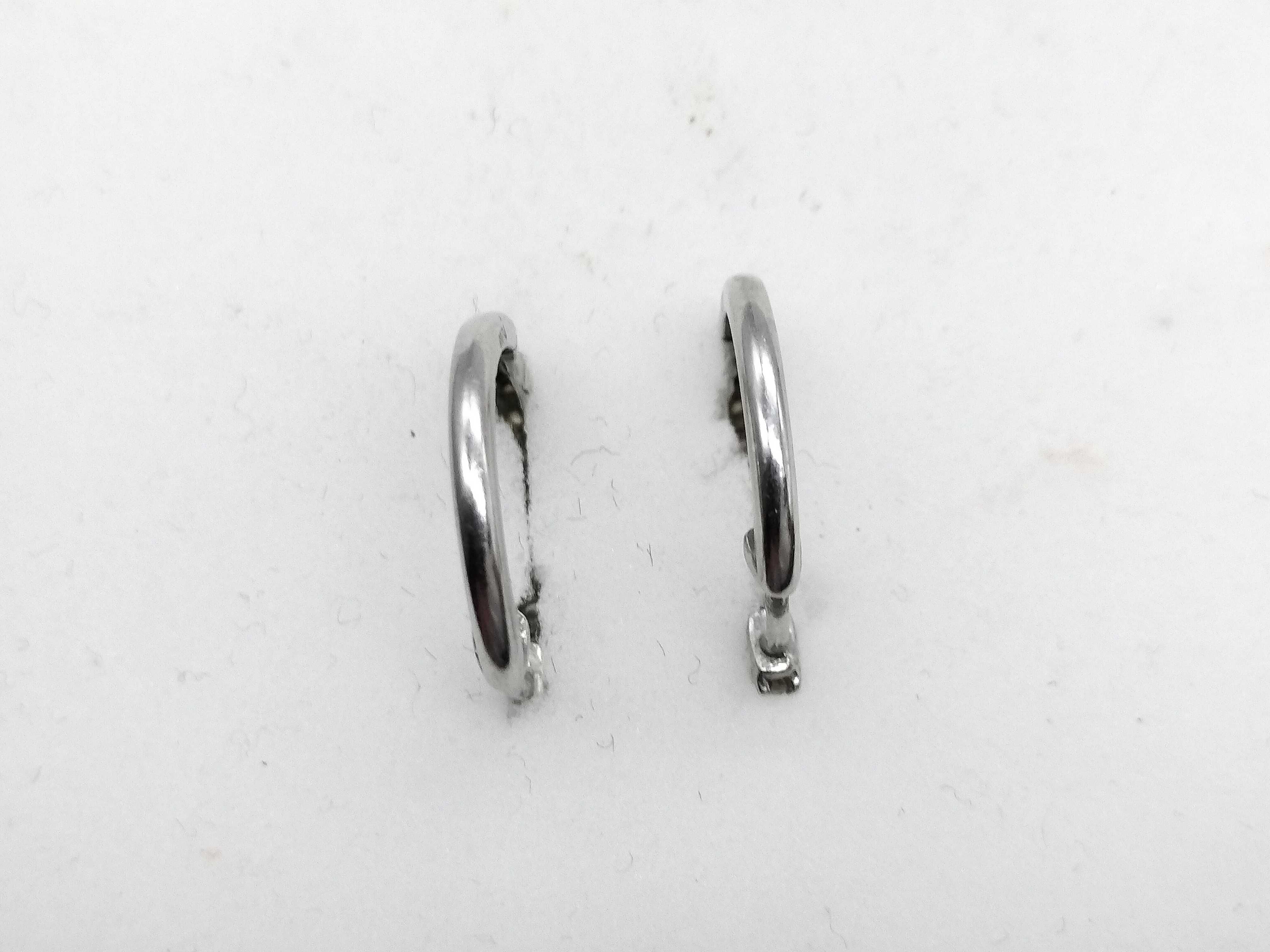 A Pair of Diamond and Pt900 Platinum Hinged Hoop Earrings