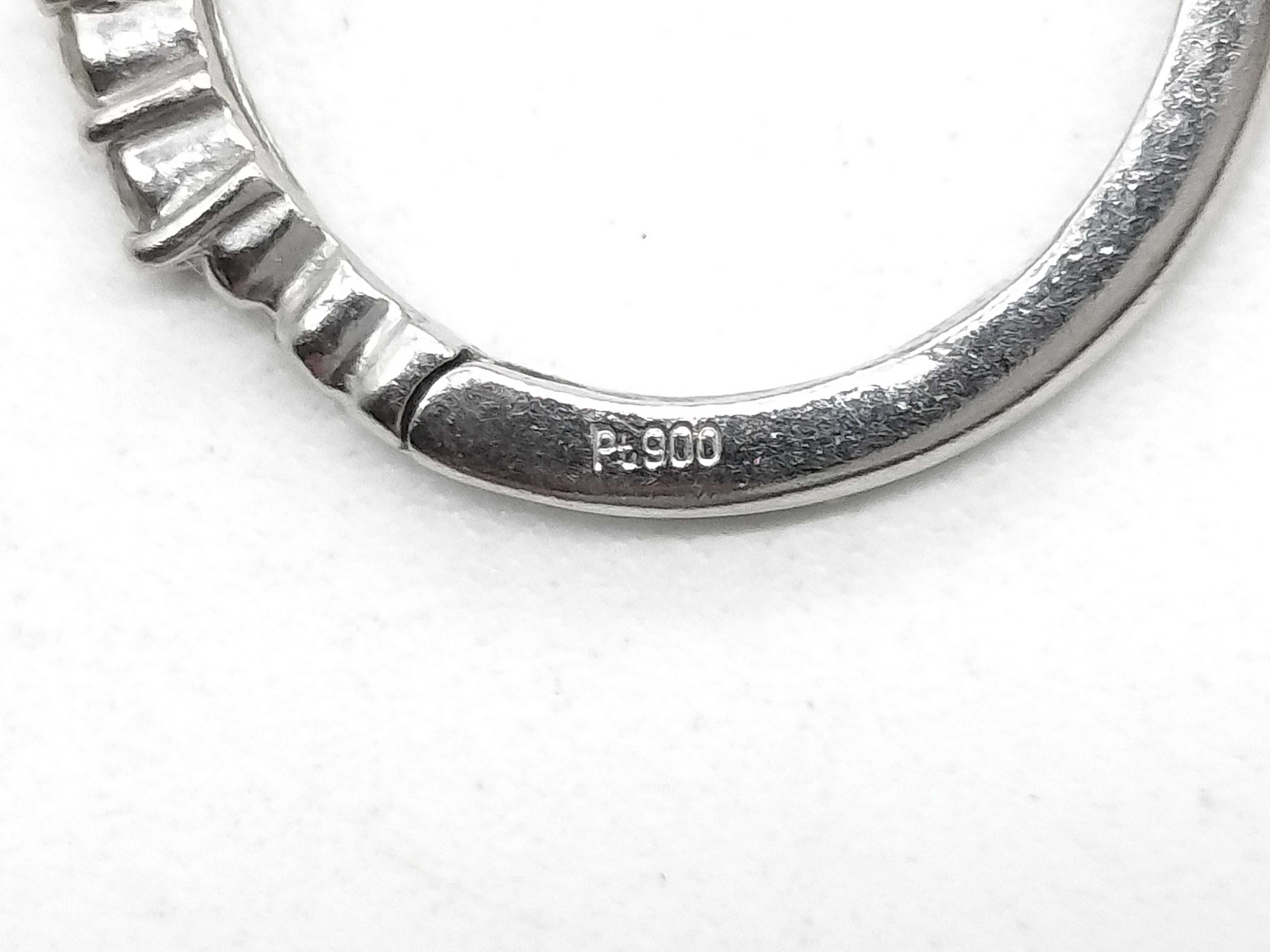 A Pair of Diamond and Pt900 Platinum Hinged Hoop Earrings